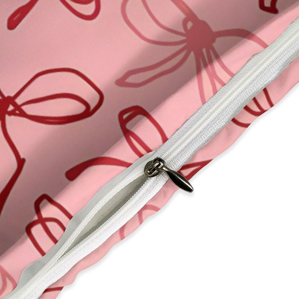 Pink Red Bow Comforter Set Duvet Cover Quilt Cover Set Ultra Soft Bed Cover (1 Duvet Cover+2 Pillowcases)