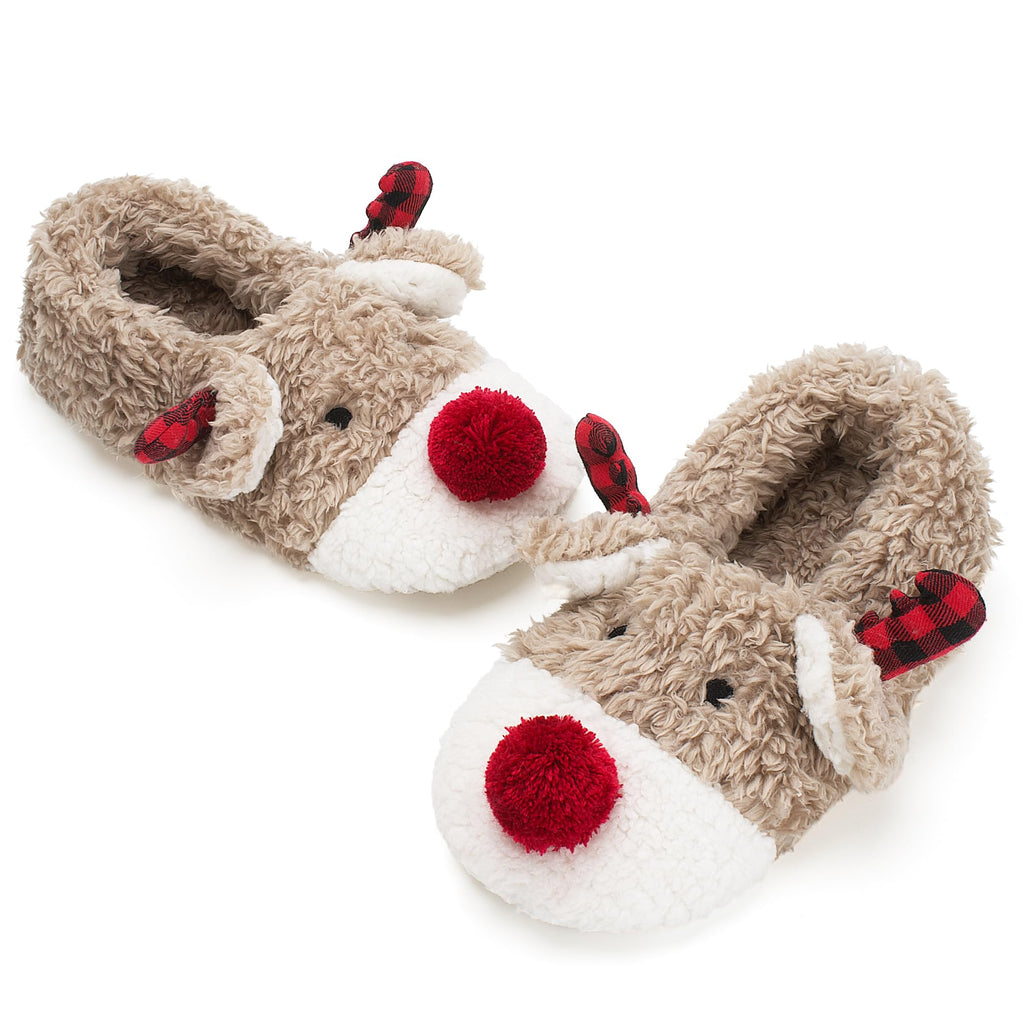 Cute Animal House Slippers - Fuzzy Warm Bedroom Slipper Socks Non-Slip Grippers