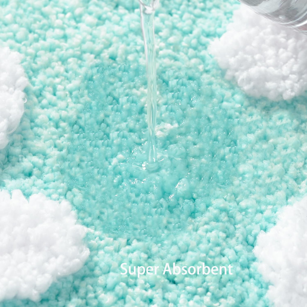 U Shaped Toilet Mat Cute Daisy Contour Bath Rug 20"x20", Extra Thick Soft Machine Washable Toilet Carpet, Non Slip Bathroom Floor Mats Super Absorbent Microfiber Bath Rugs