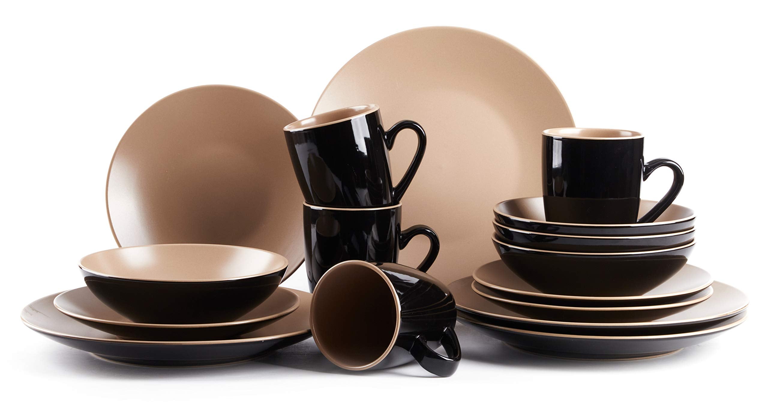 Stoneware Two-Tone Colors Life 12pc Dinner Set