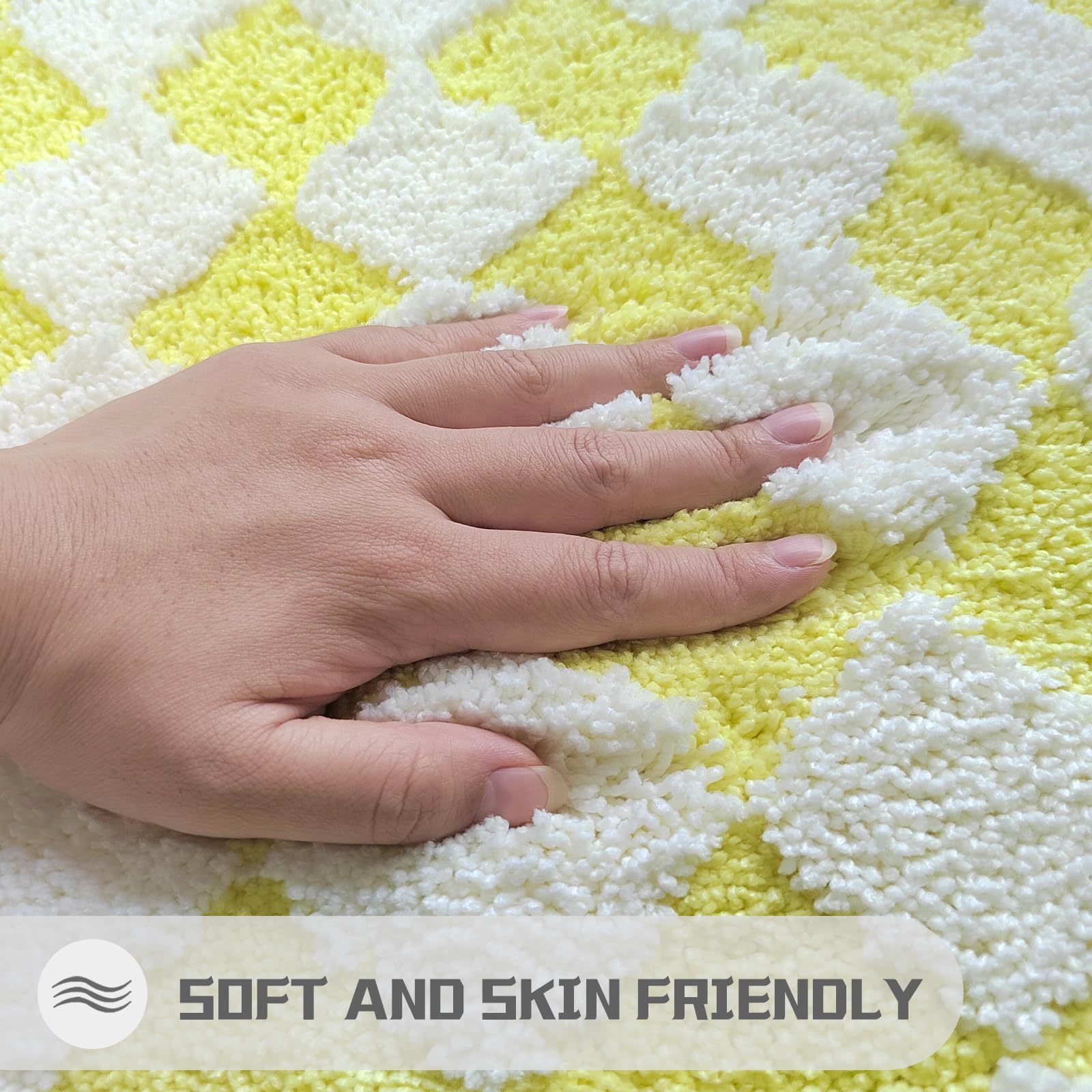 Cute Bath Mat for Bathroom Soft Super Absorbent Non Slip TPR Backing, Quick Drying, Machine Washable Bath