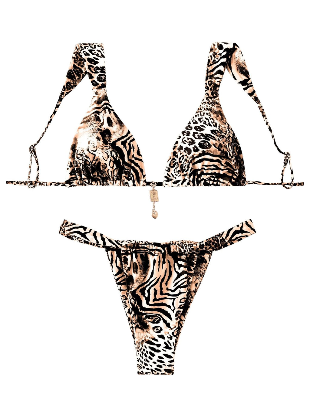 Women's Boho Floral Tie Side Triangle High Cut Bikini Set Bathing Suit Swimsuit