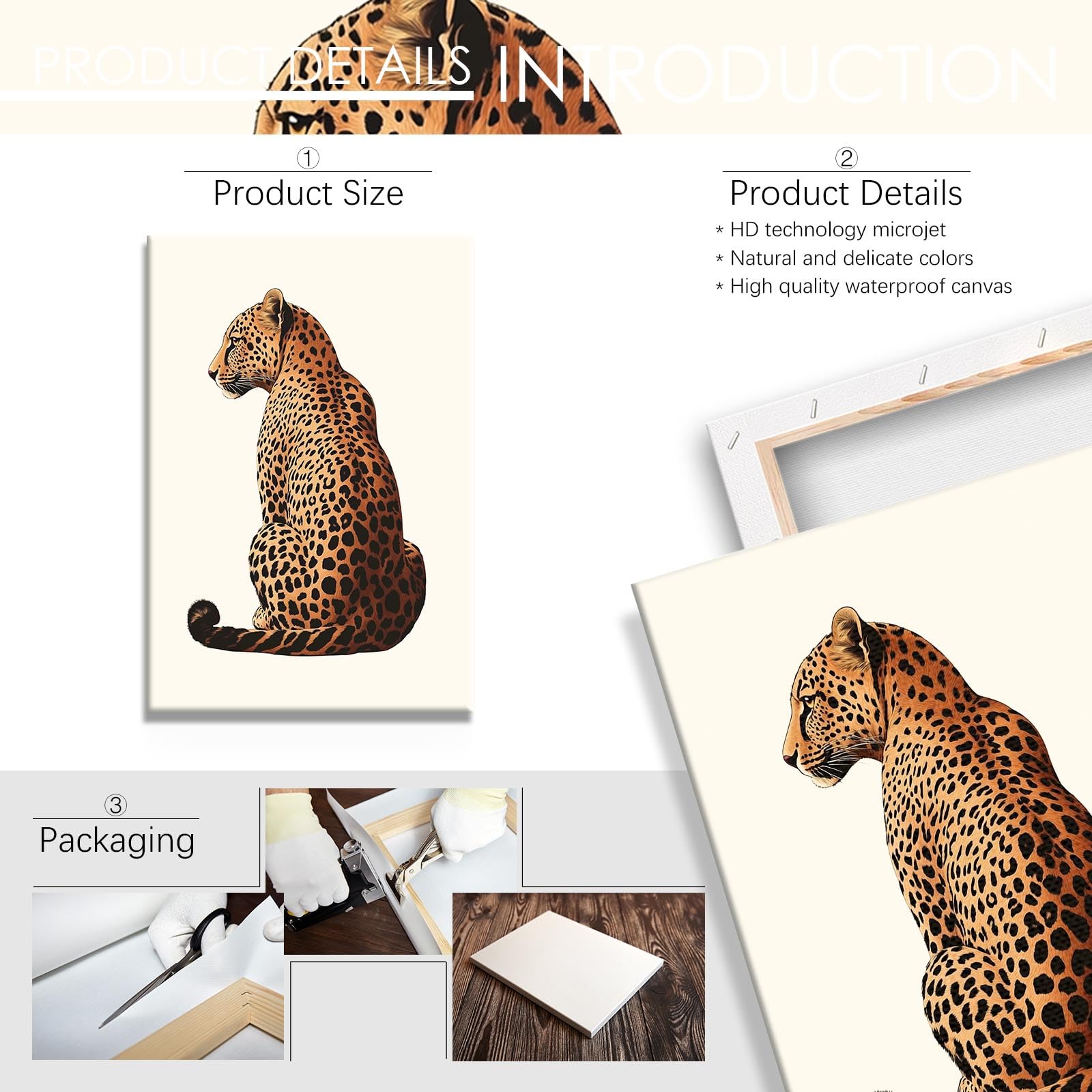 Pink Set of 3 Leopard Wall Art Prints Trendy Girly Cheetah Print Poster for Home Decor 16X24 in Unframed