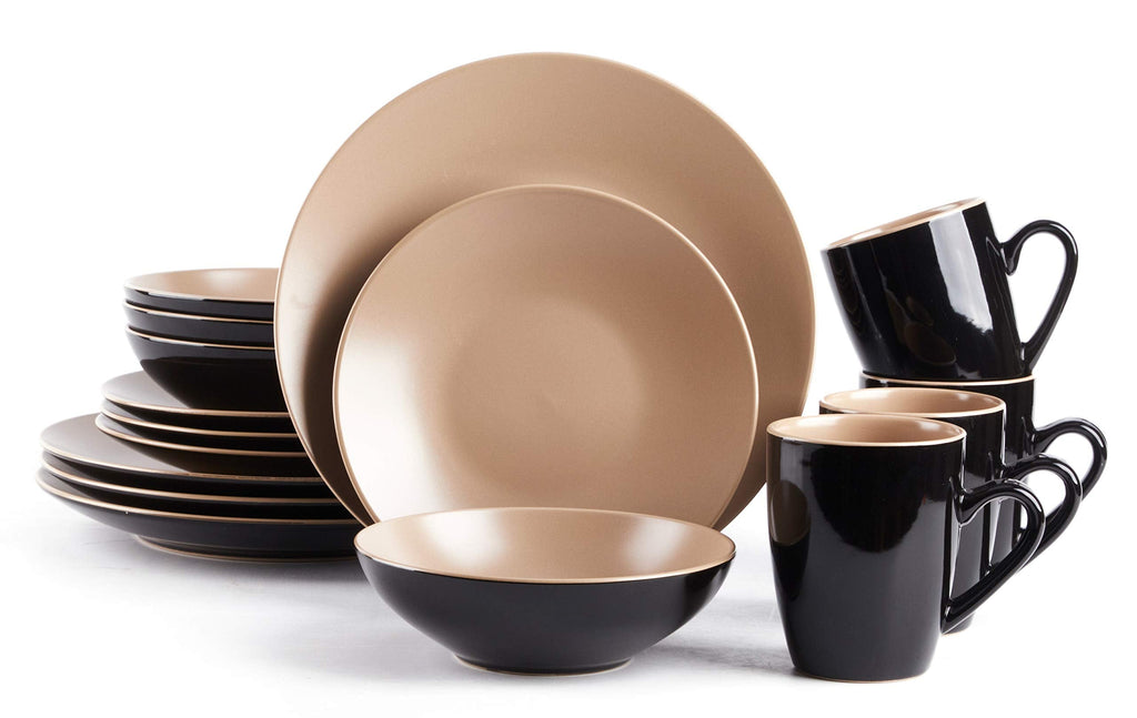 Stoneware Two-Tone Colors Life 12pc Dinner Set