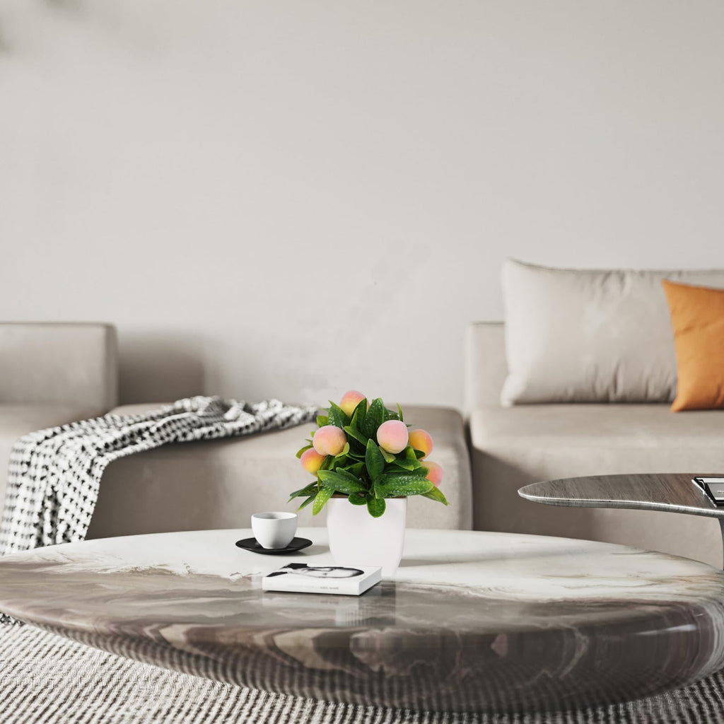 Fruit Artificial Plants Fake Fruit Potted Plant 6inches Fake 4pcs Tree with Small Pot Mini Fake Plant Decor