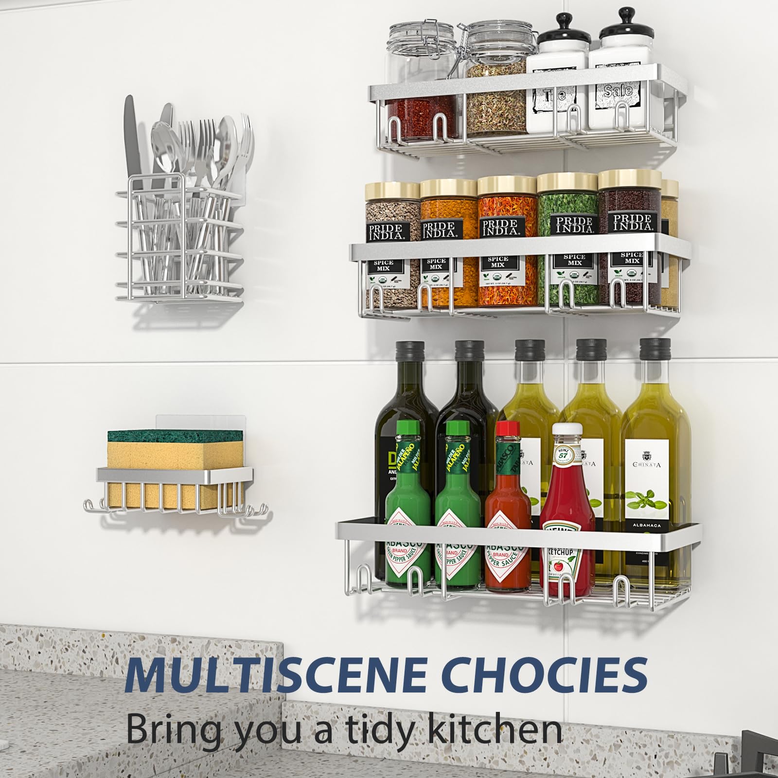 Shower Caddy Organizer Rack Shelf for Inside Shower, Adhesive Bathroom Wall Storage Basket Rustproof Stainless Steel