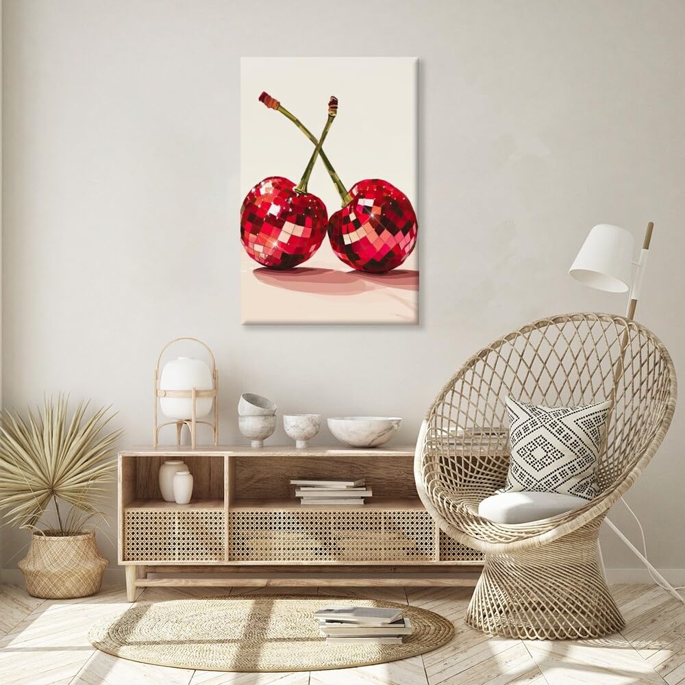 Disco Ball Fruits Canvas Print â€?Trendy Glam Wall Art