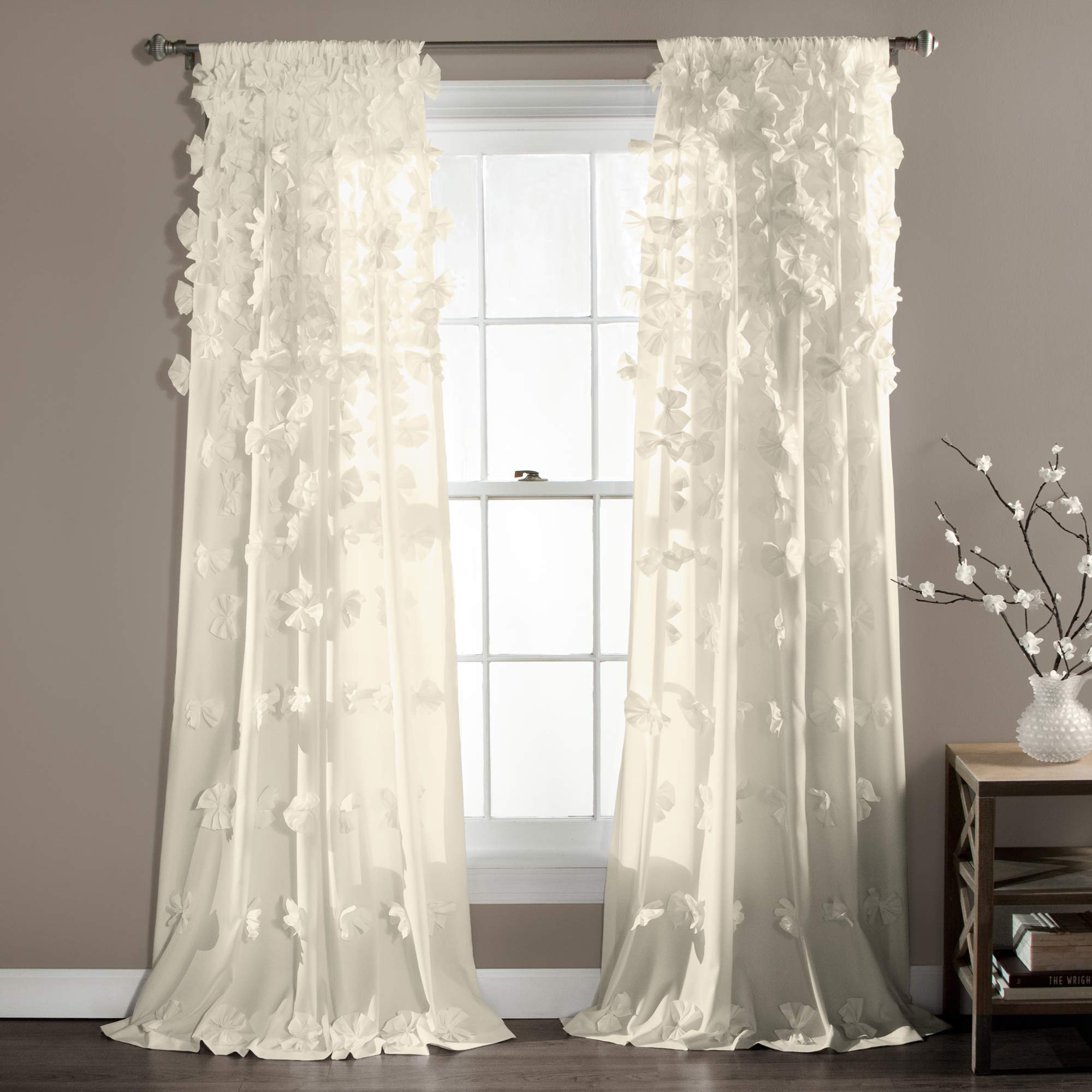 Charming Handmade Bow Details - Elegant Light Filtering Curtains