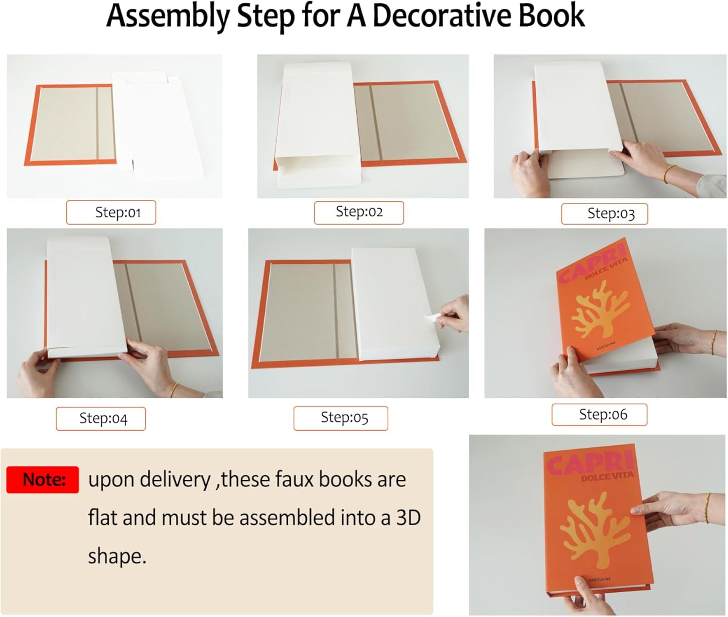 Coffee Table Decorative Books For Home Decor, Fake Books For Decoration, Aesthetic Bookshelf Decor for Living Room Office Bedroom, 3 Piece.