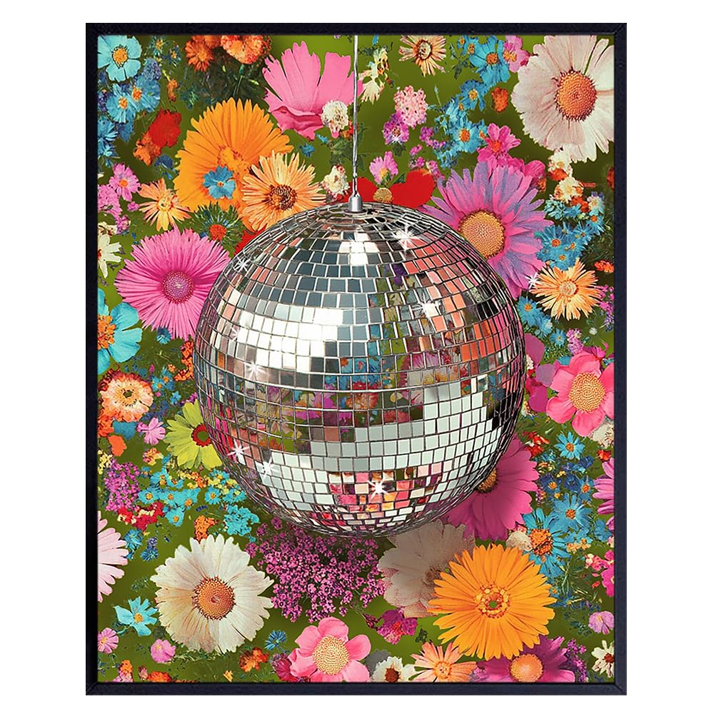 Disco Ball Floral Wall Art - Flower Wall Art