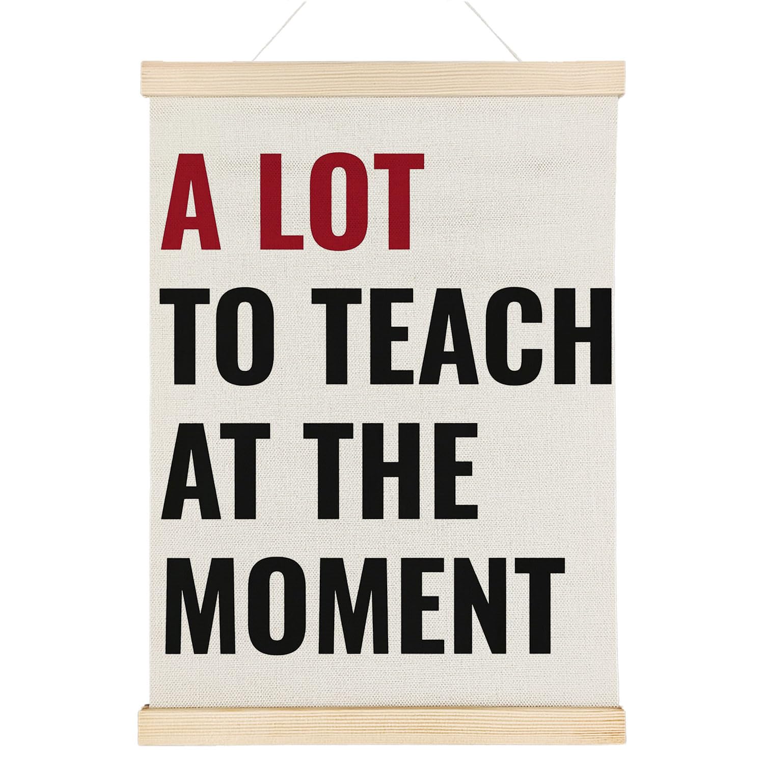 Coquette Teacher Wall Decor - Preppy Teacher Wall Art with Wooden Poster Hanger, for Office & Classroom, 12x16 Inch