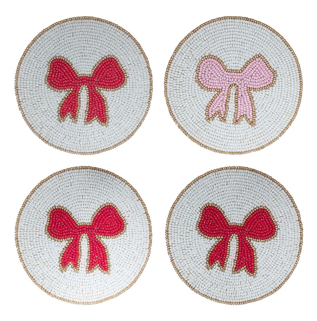 Set of 4 Decorative Coasters for Drinks or Coffee Table â€?Cute Cocktail Coasters, 4" Square Decorative Coaster Set for Table Decorations