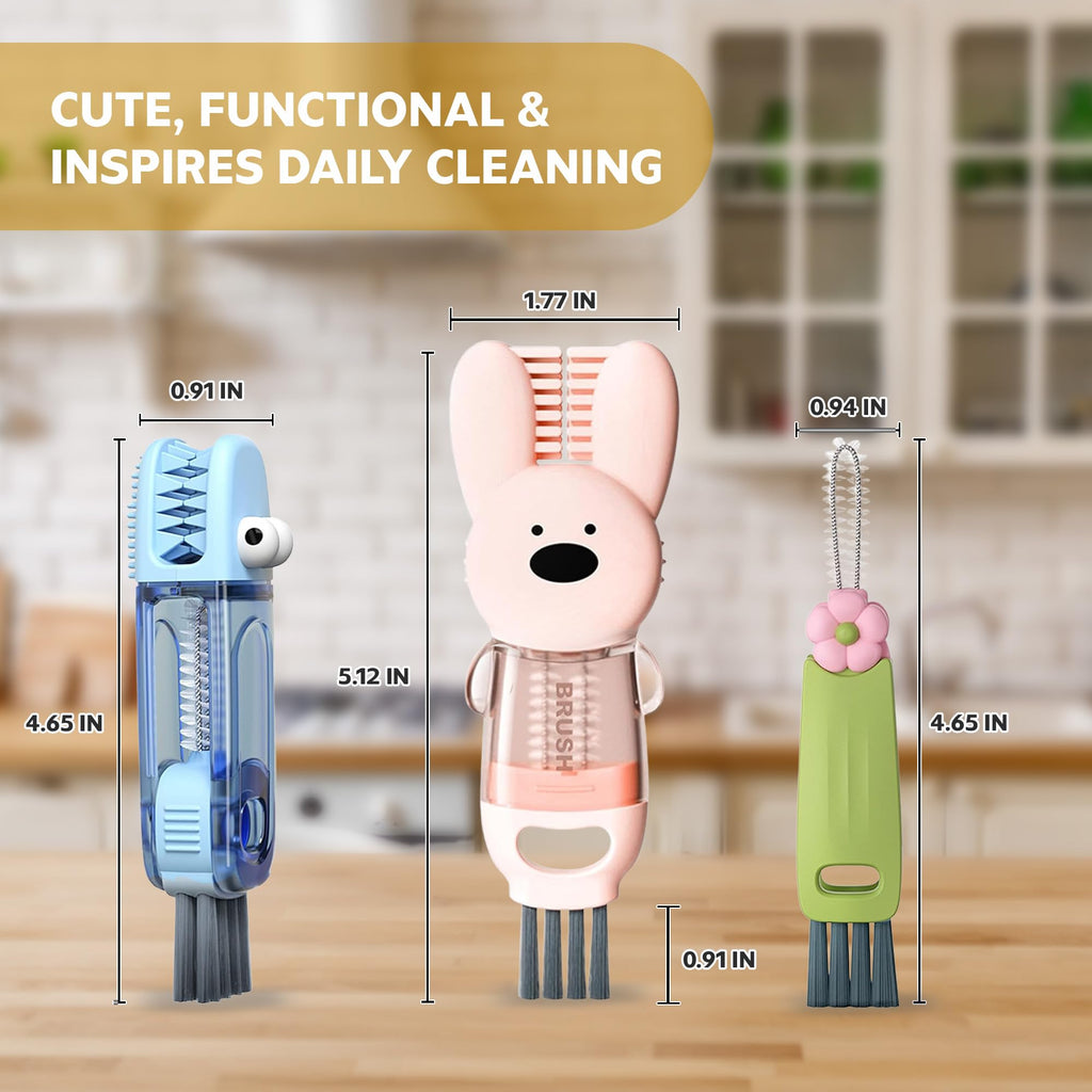 Cup Lid Cleaning Brush, 3 in 1 Cup Cleaner Brush New Multifunctional Lid Cleaner Lid Brush Cleaning Tool Multipurpose