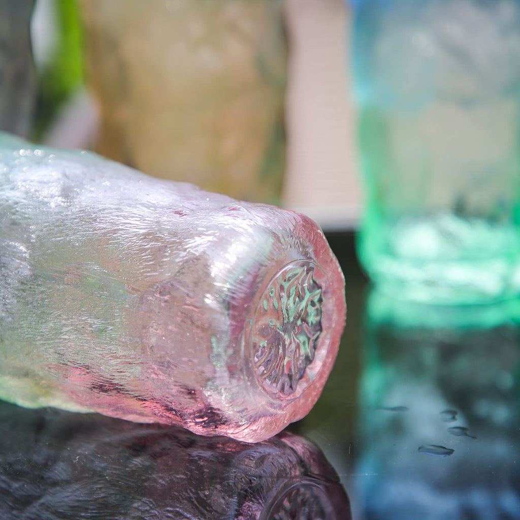 Drinking Glasses, Glassware Sets of 2, Mixed Drinking Glacier Pattern 12 oz Glass Cups