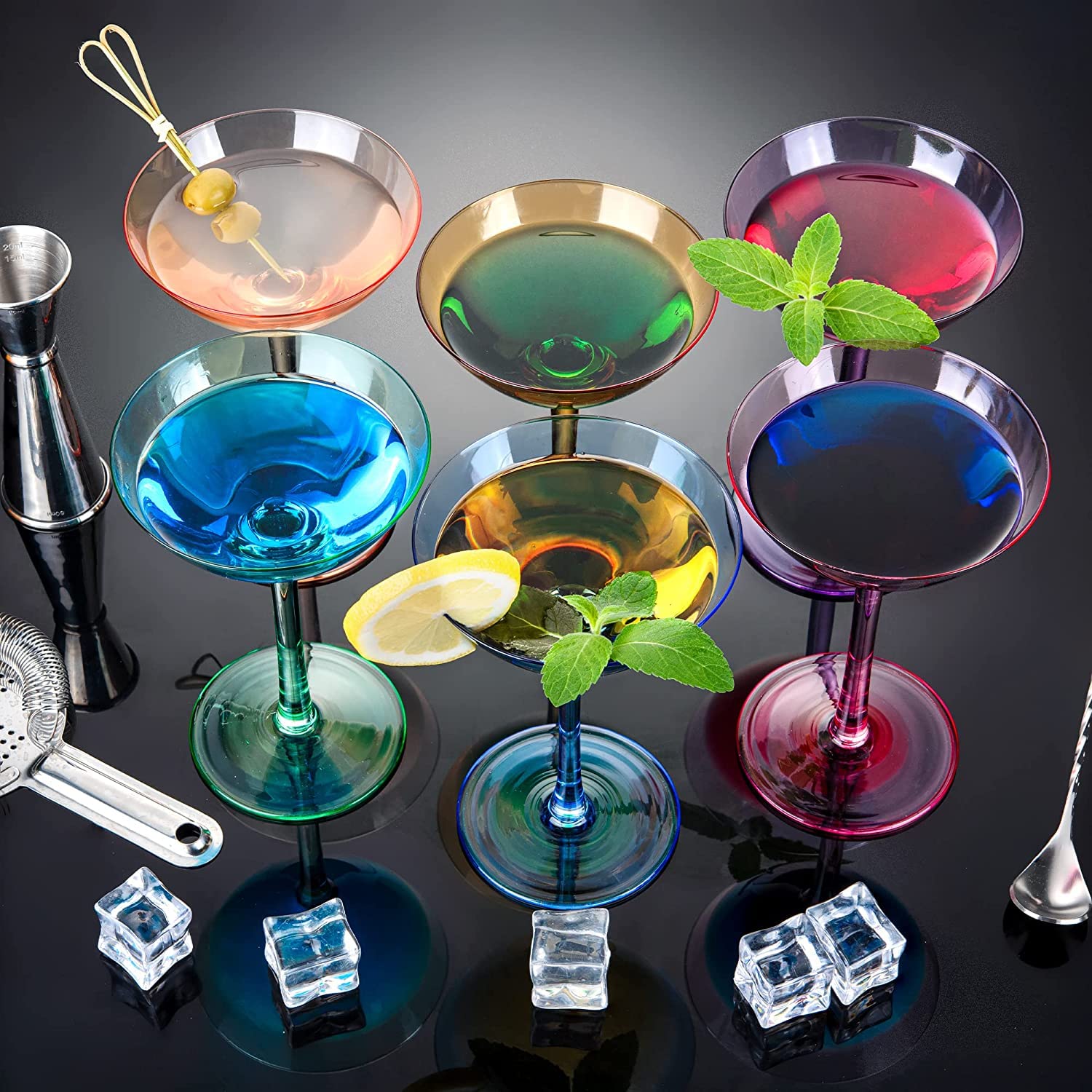 Colored Martini, Champagne and Cocktail Coupe Glass | 7oz