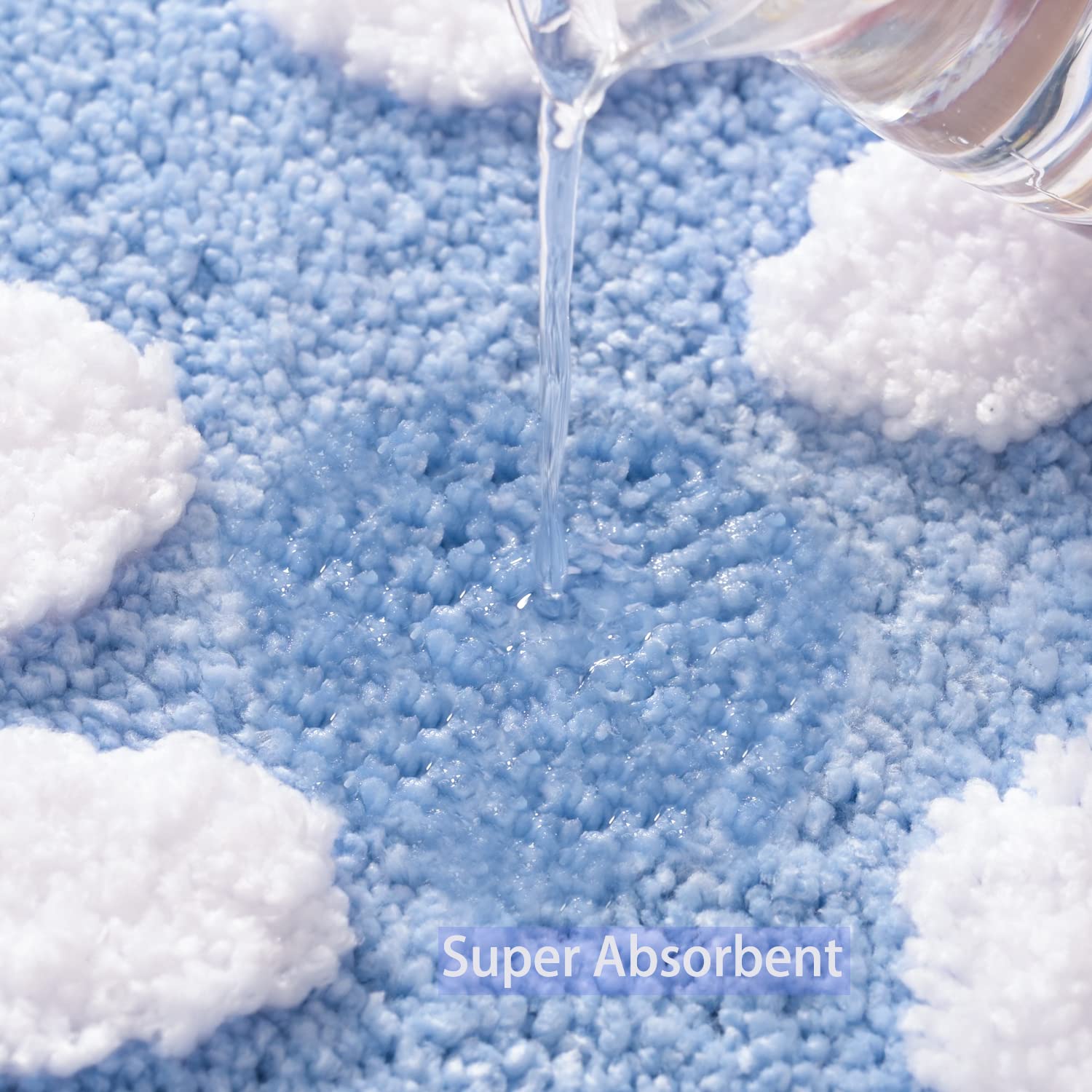 U Shaped Toilet Mat Cute Daisy Contour Bath Rug 20"x20", Extra Thick Soft Machine Washable Toilet Carpet, Non Slip Bathroom Floor Mats Super Absorbent Microfiber Bath Rugs