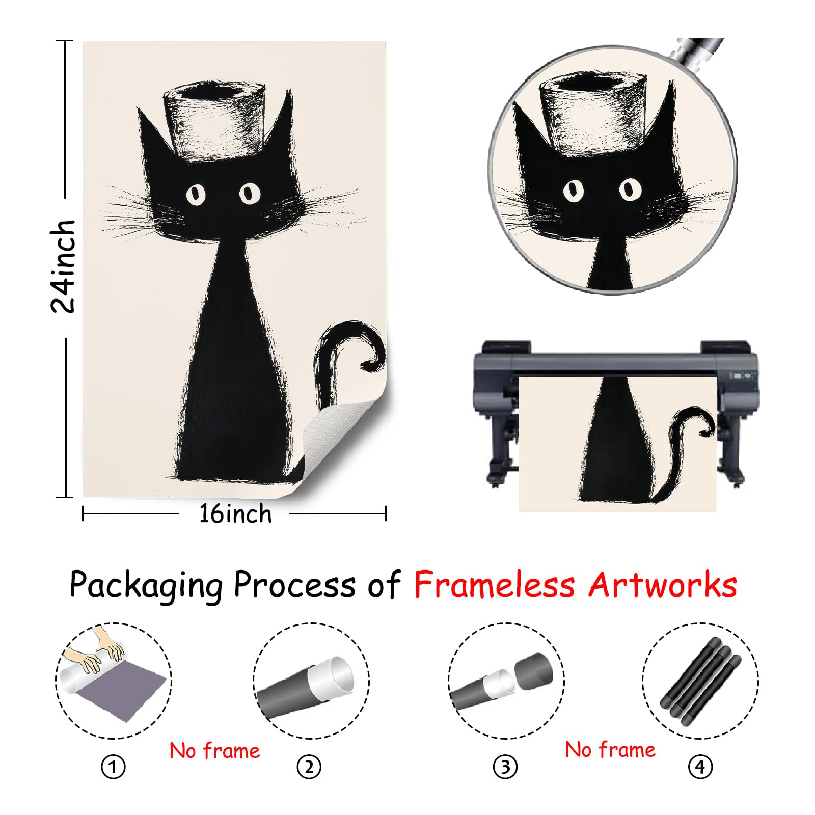 Wall Aesthetic Art - Animal Pictures Wall Decor Trendy Animal Art 16x24in Unframed