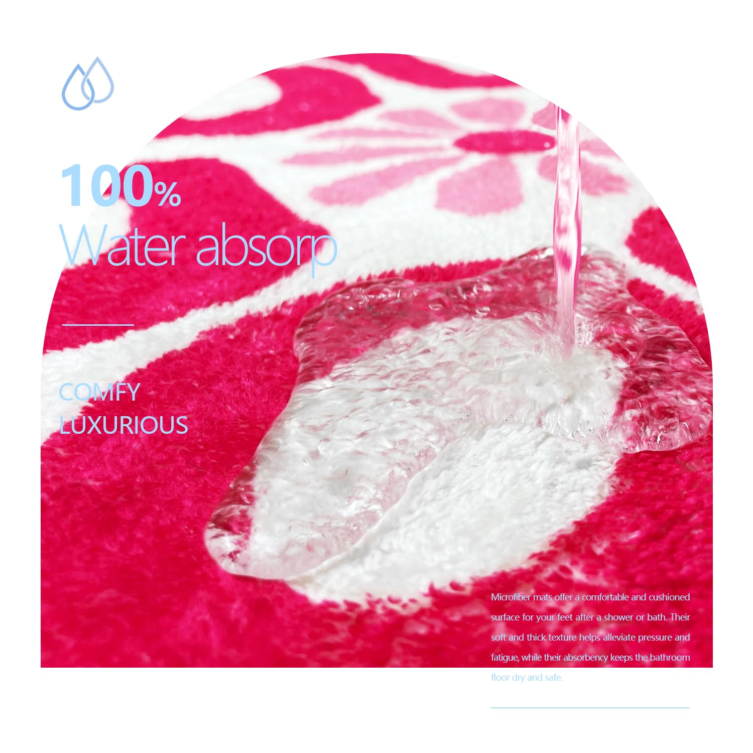 You Look Good Bath Mat Flower Bathroom Rug, Soft Absorbent Water Non Slip Rug, Superior Washable Microfiber (21"x25")