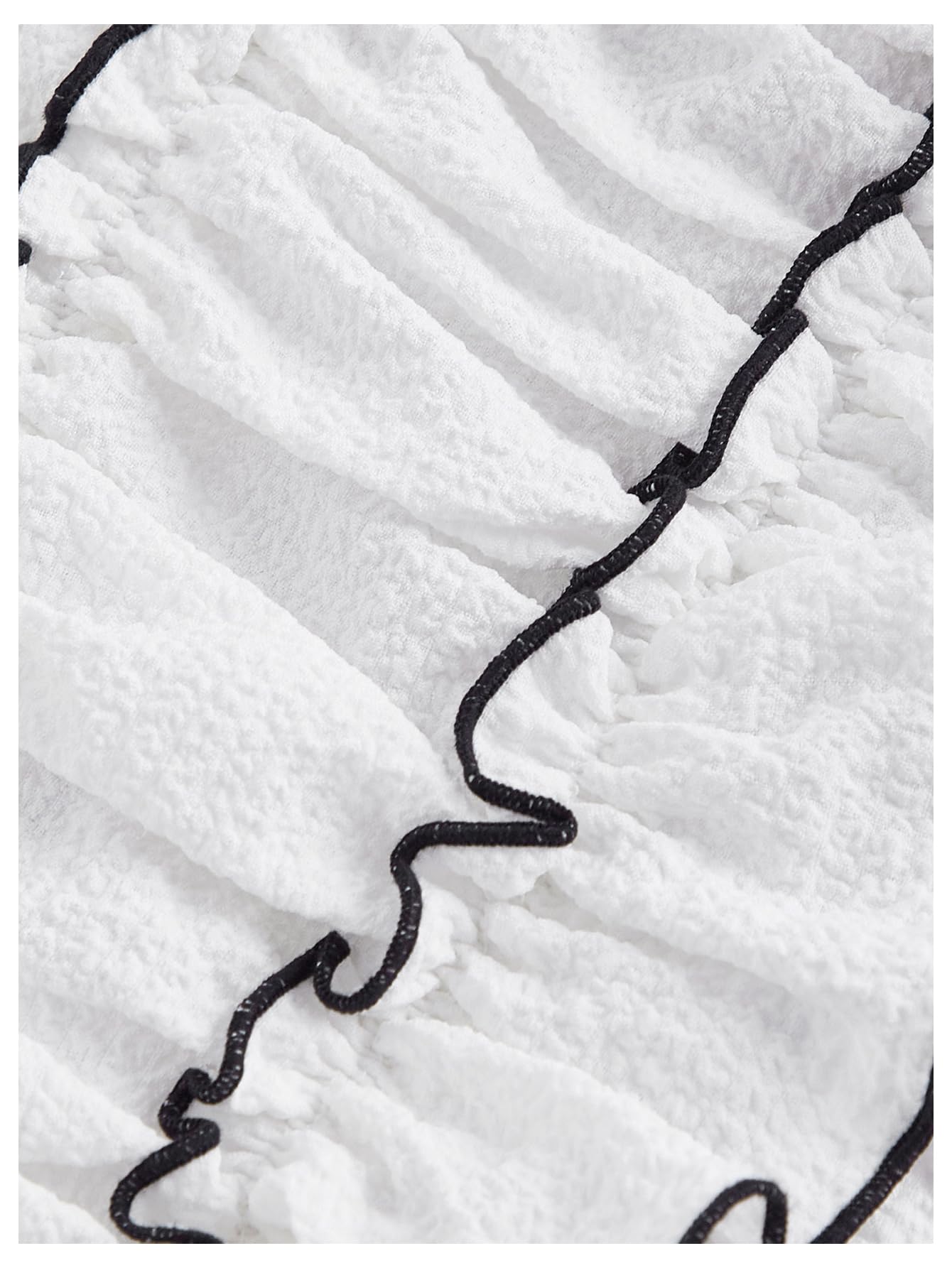 Women's Bow Tie Cami Tops Ruffle Spaghetti Strap Contrast Trim Asymmetrical Camisole Tank