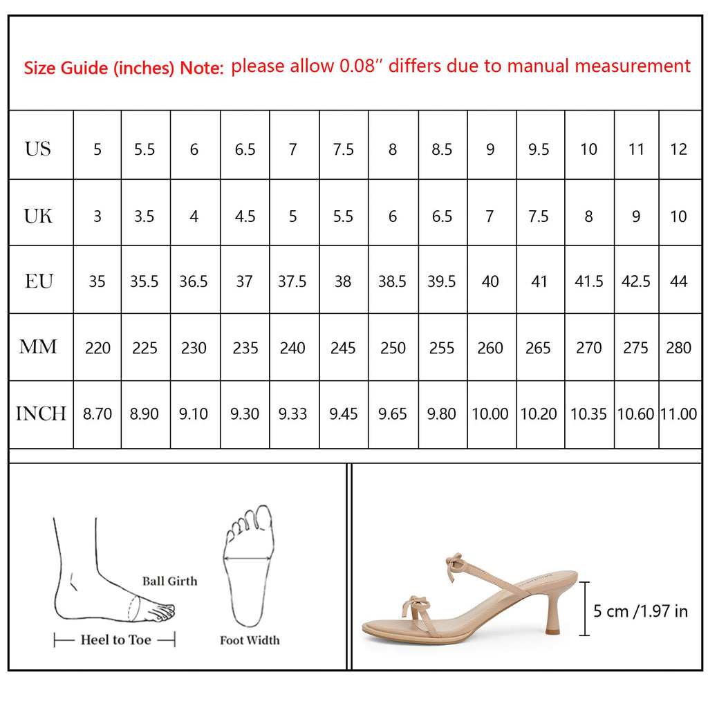 Two Strap Bow Tie Kitten Heel Sandals for Women Rounded Open Toe
