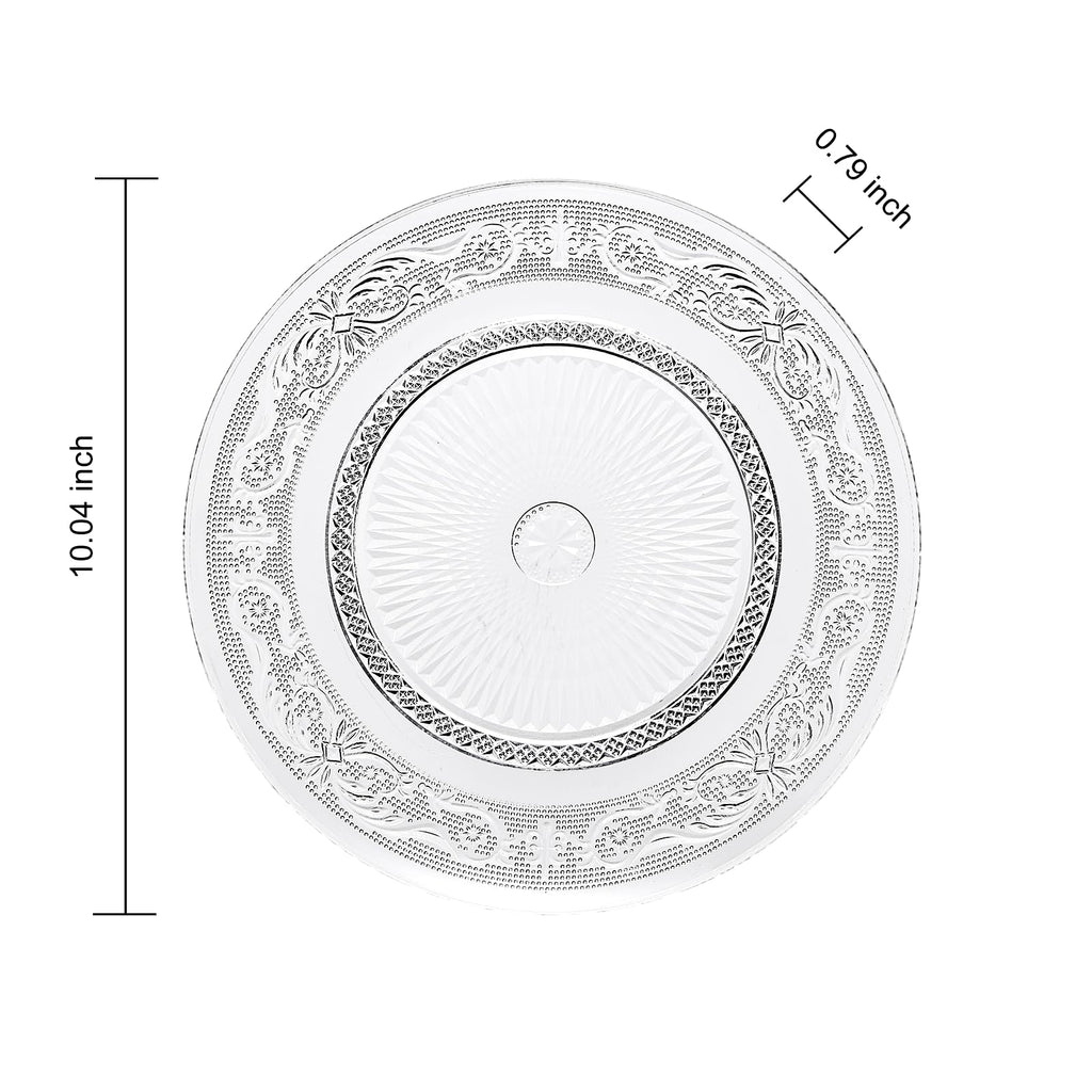 Glass Colored Plates | Set of 6 Plate | Natural Colors 10.6" Dinner & Charger Plate - Server, Charger, Dinner Server, Appetizer, Snack, Fruit, Side Serveware