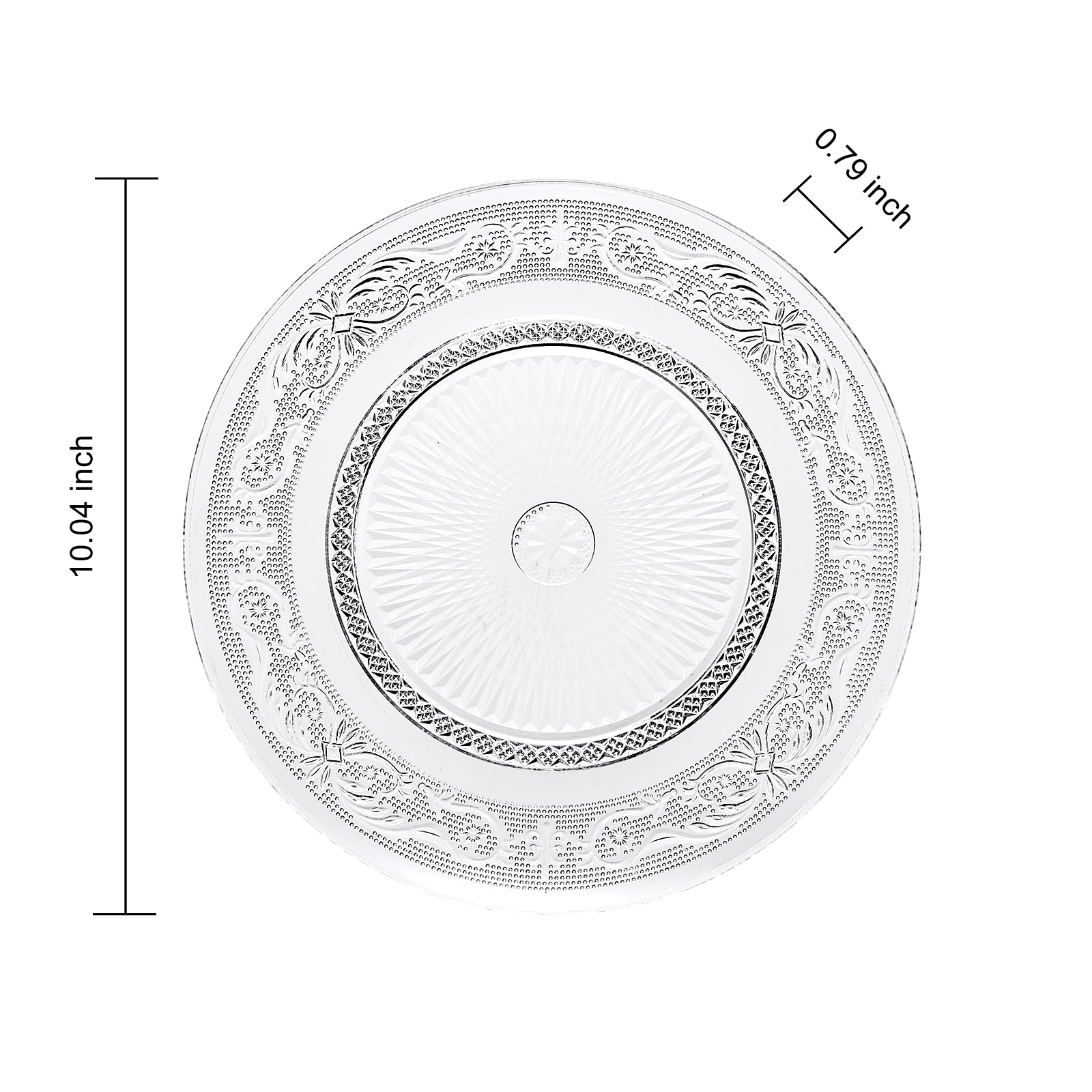 Glass Colored Plates | Set of 6 Plate | Natural Colors 10.6" Dinner & Charger Plate - Server, Charger, Dinner Server, Appetizer, Snack, Fruit, Side Serveware