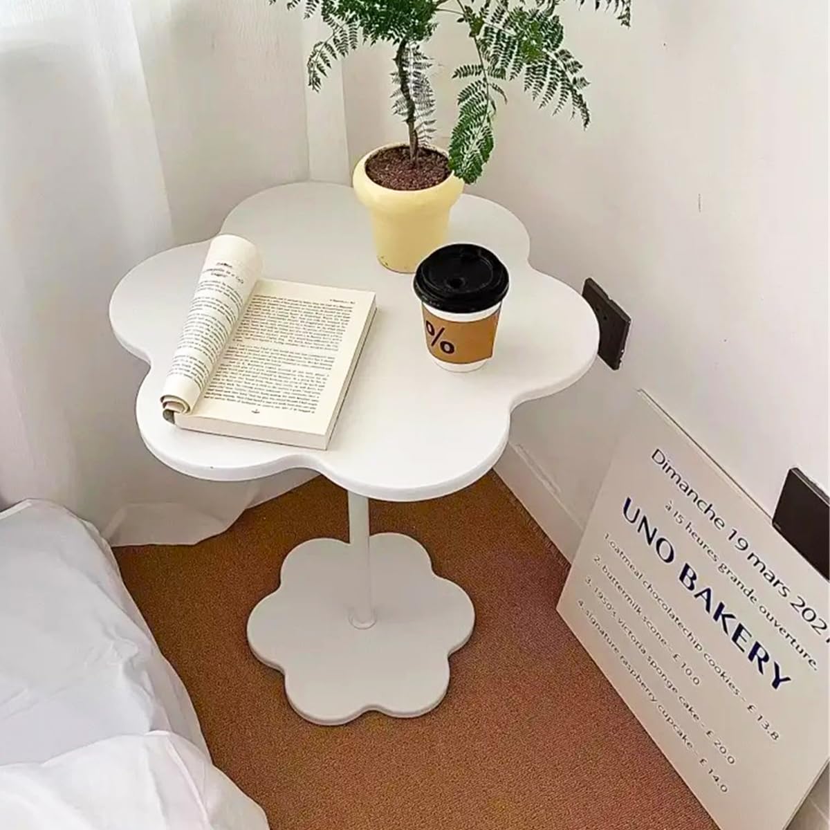 Petal Coffee Table, Flower Shape Wood Side