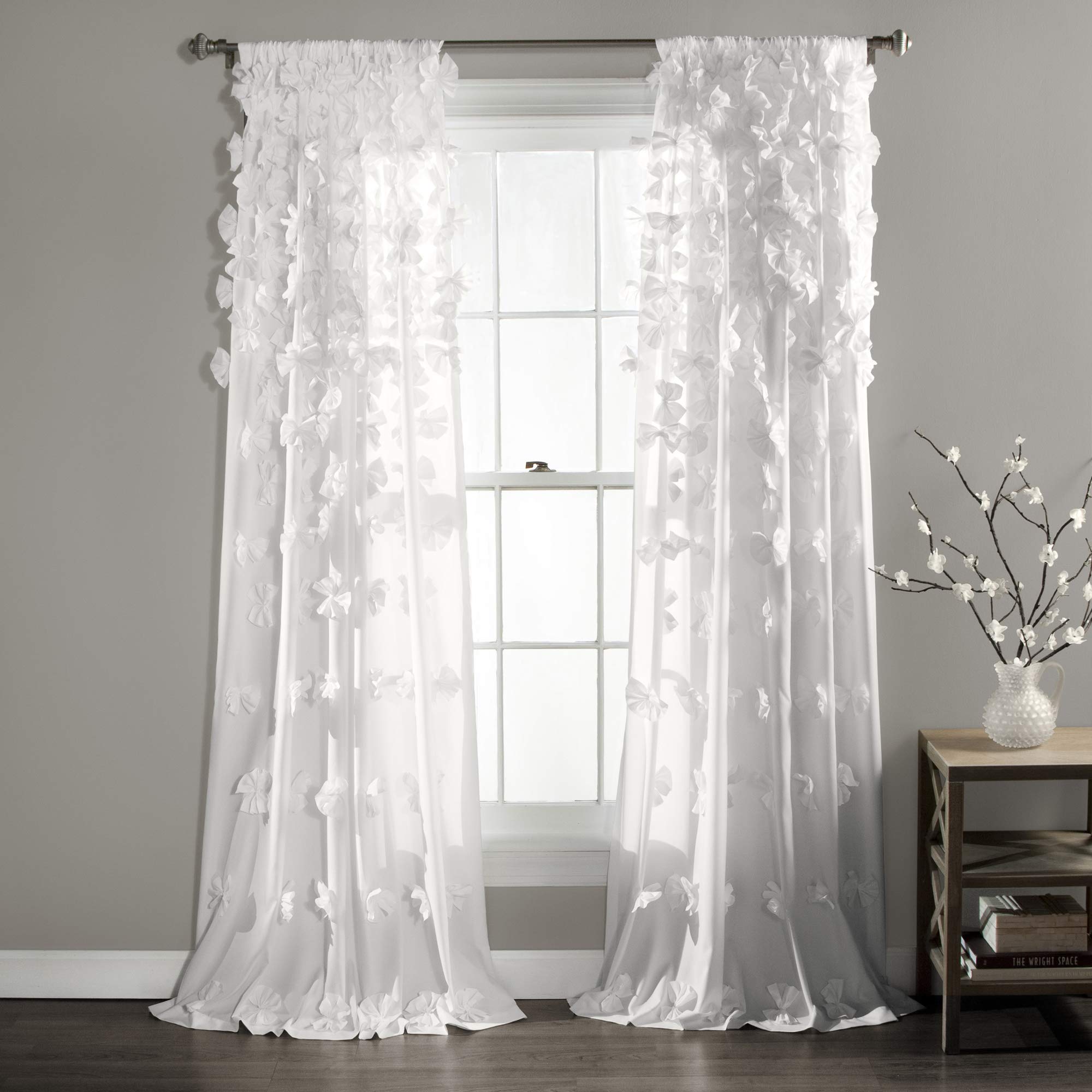 Charming Handmade Bow Details - Elegant Light Filtering Curtains