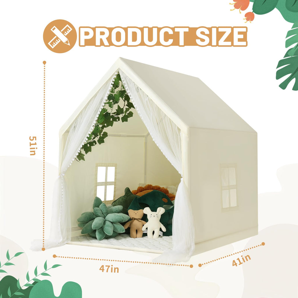 Kid Tent with Mat, Star Lights - Kids Play Tents for Toddlers Kids Tents Indoor Playhouse - Princess Tent for Girls Toy House