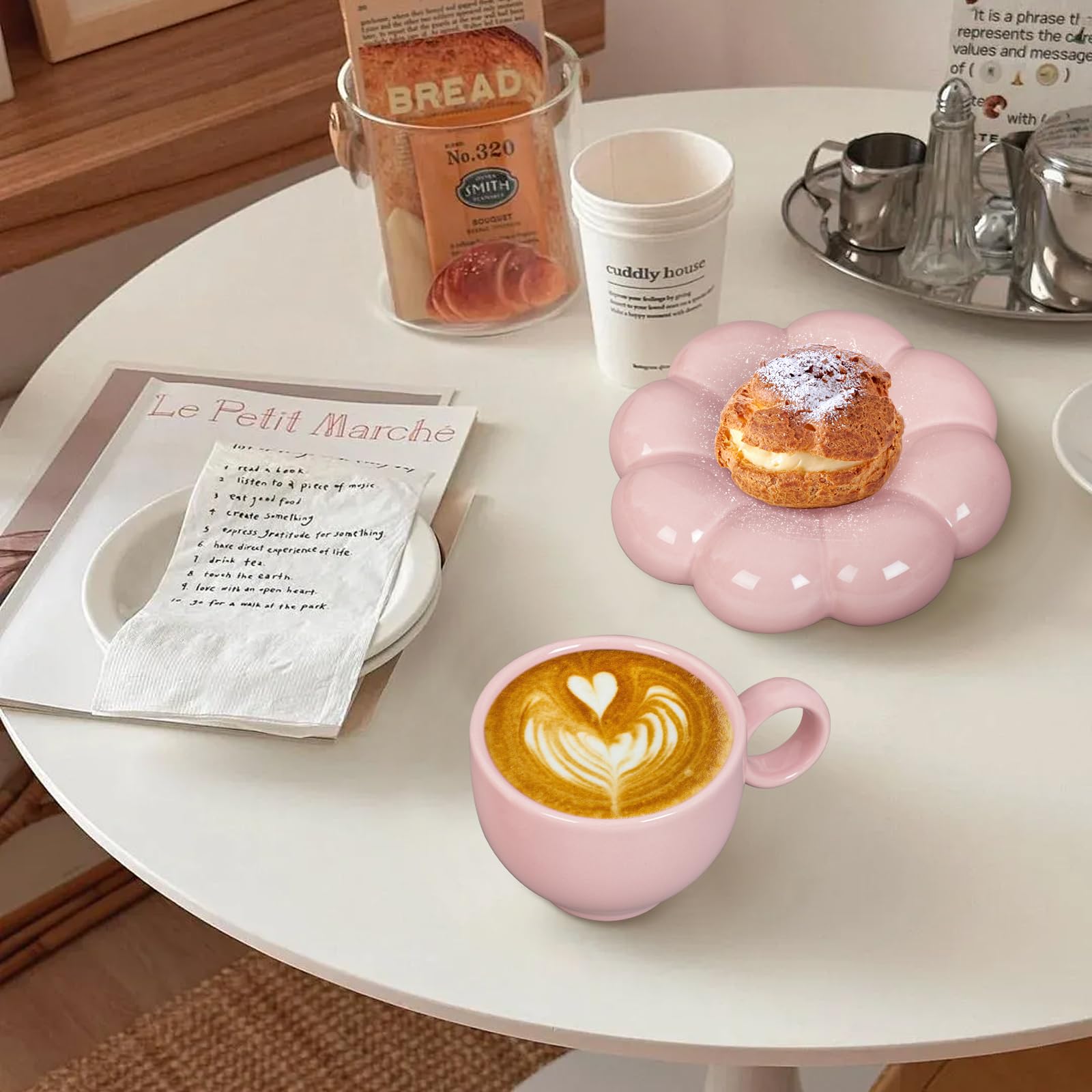 Coffee Mug, Tea Cup and Saucer Set with Spoon  10oz