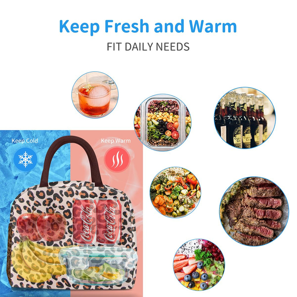 Reusable Insulated Lunch Tote Bag,Leakproof Food Handbags Case High Capacity