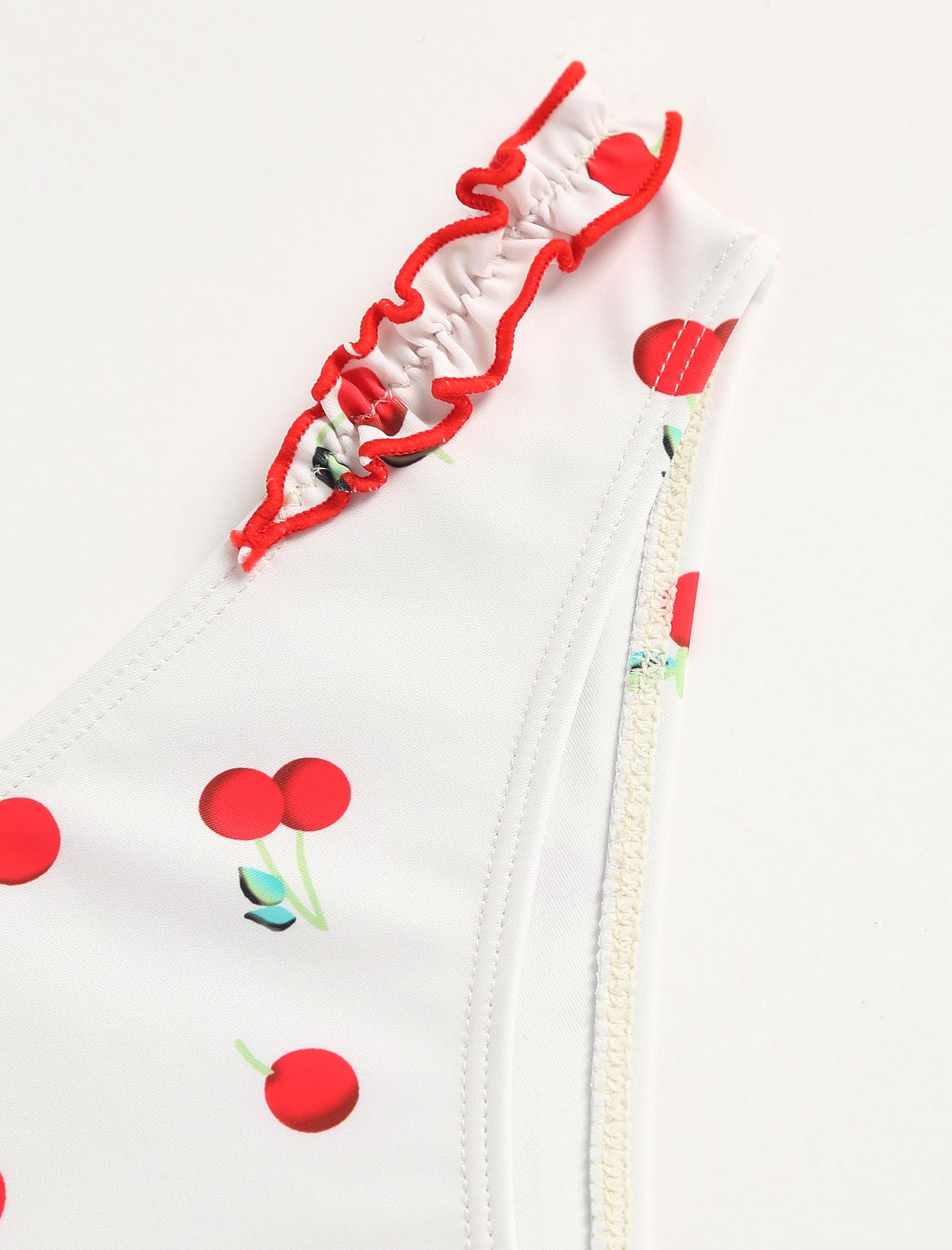 Tankini Swimsuits for Women Smocked Ruffles Tie Front Bowknot Textured High Cut Tanga Tankini Set