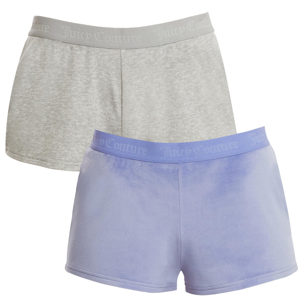 Juicy Couture Velvet Fleece Shorts 2 Piece Designer Pajama Set for Women, 2-Pack Sleep and Lounge Shorts