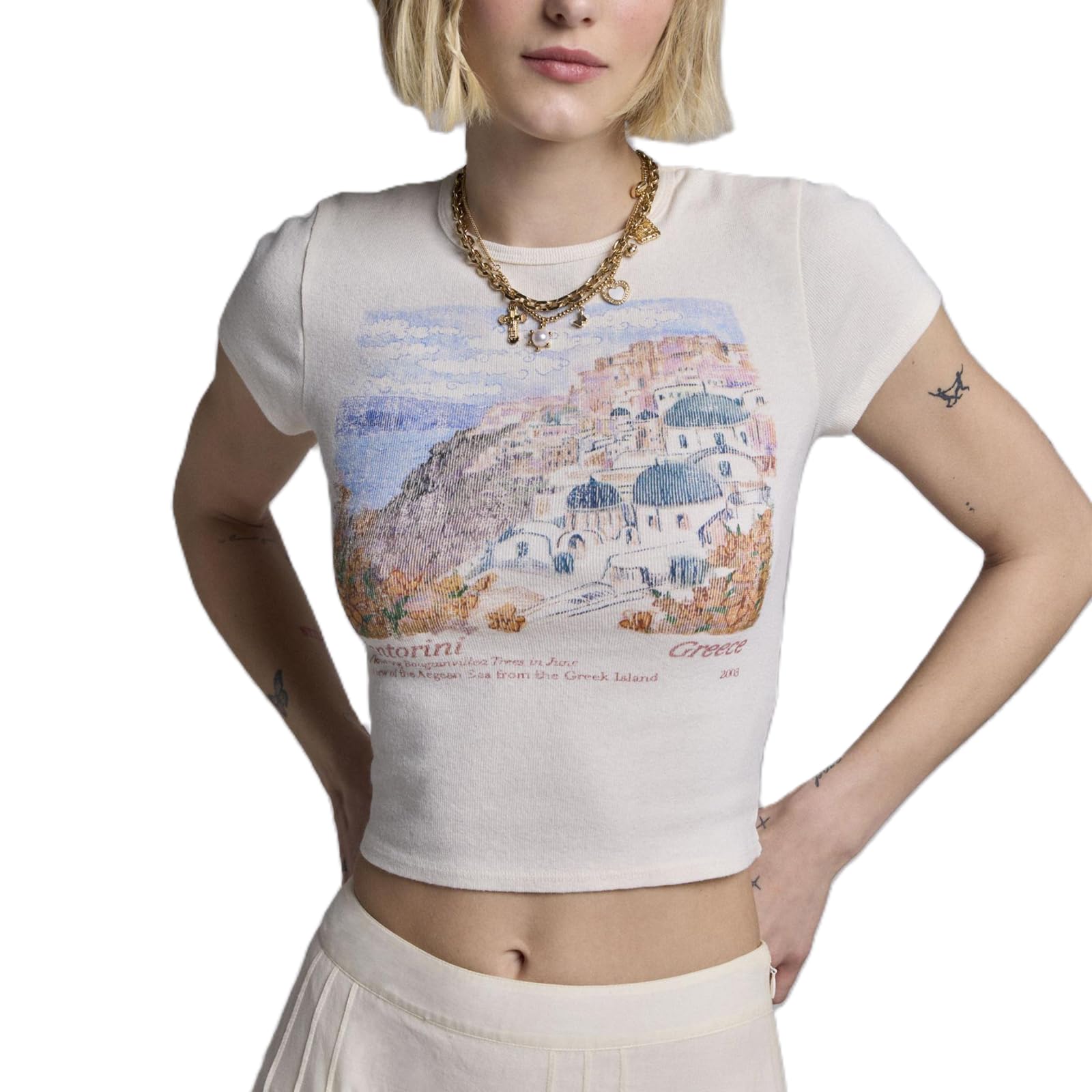 Women Hawaii Baby Tees Y2K Short Sleeve Crewneck Aesthetic Graphic Slim Fit Crop Tops