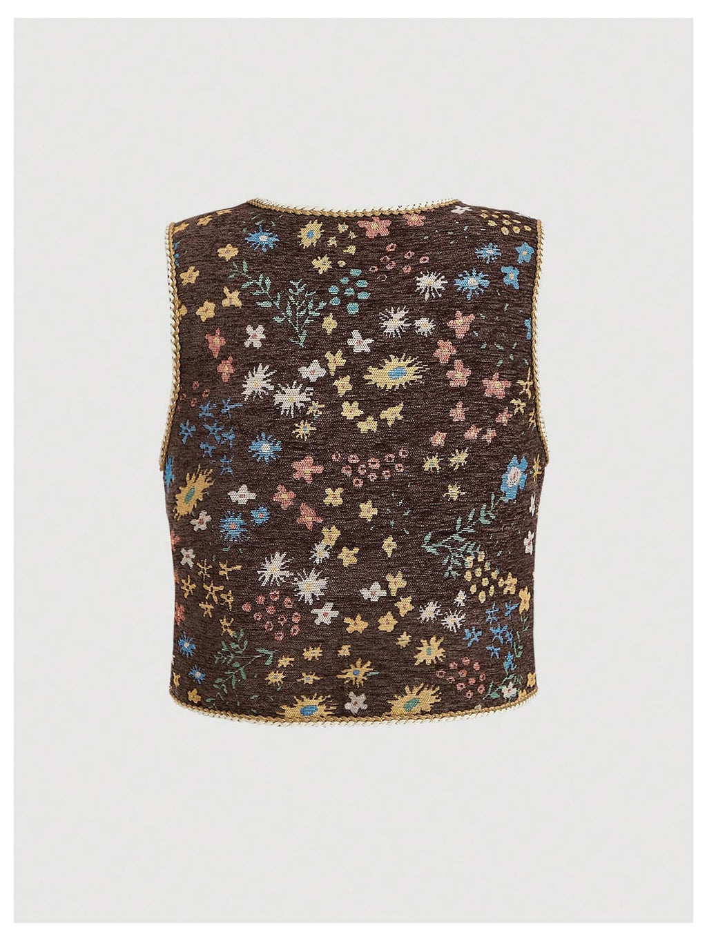 Women's Plus Size Tie Front Sleeveless V Neck Floral Print Boho Vest Tank Top