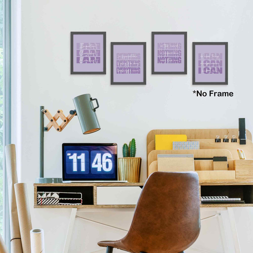 Set of 4 Inspirational Posters â€?Motivational Wall Art for Teen Girls & Women (8x10)