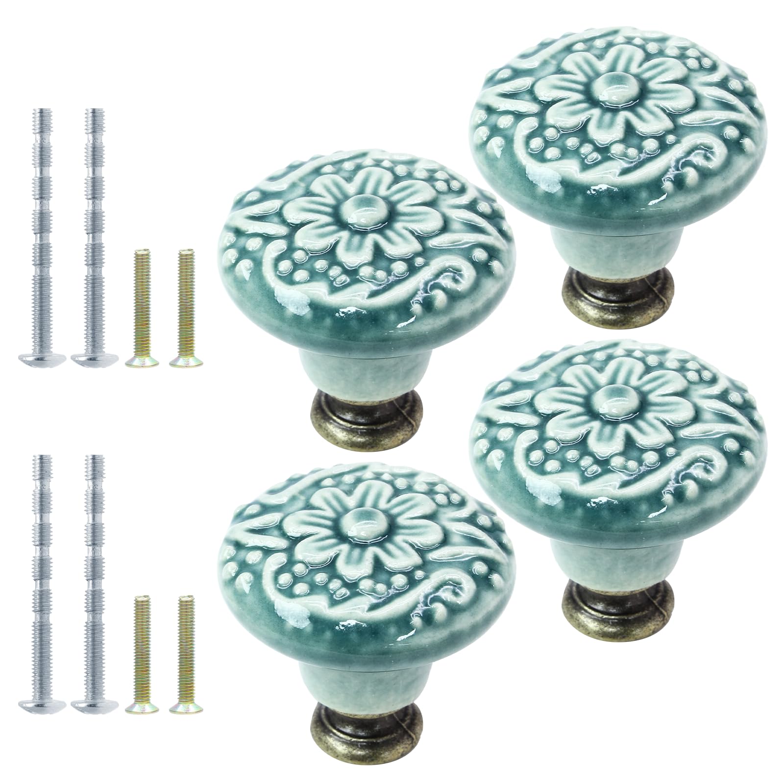 Ceramic Knobs, Vintage Kitchen Cabinet Knobs Pulls Retro Ceramic