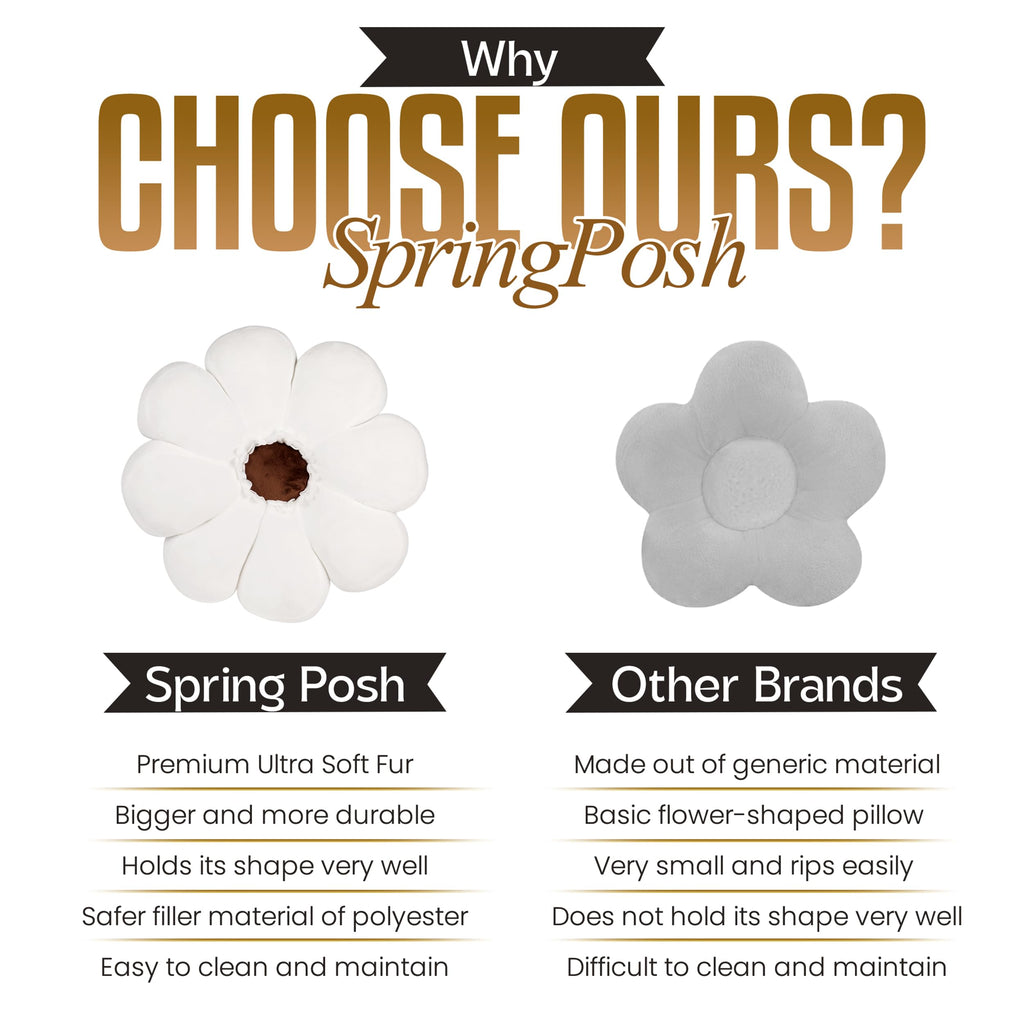 Gerbera Daisy Cute Preppy Flower 17-inch Pillow, Ultra Soft Hand-Stitched Premium Plush Fabric, Decorative Accent Throw Pillow, (Sunset Pink)