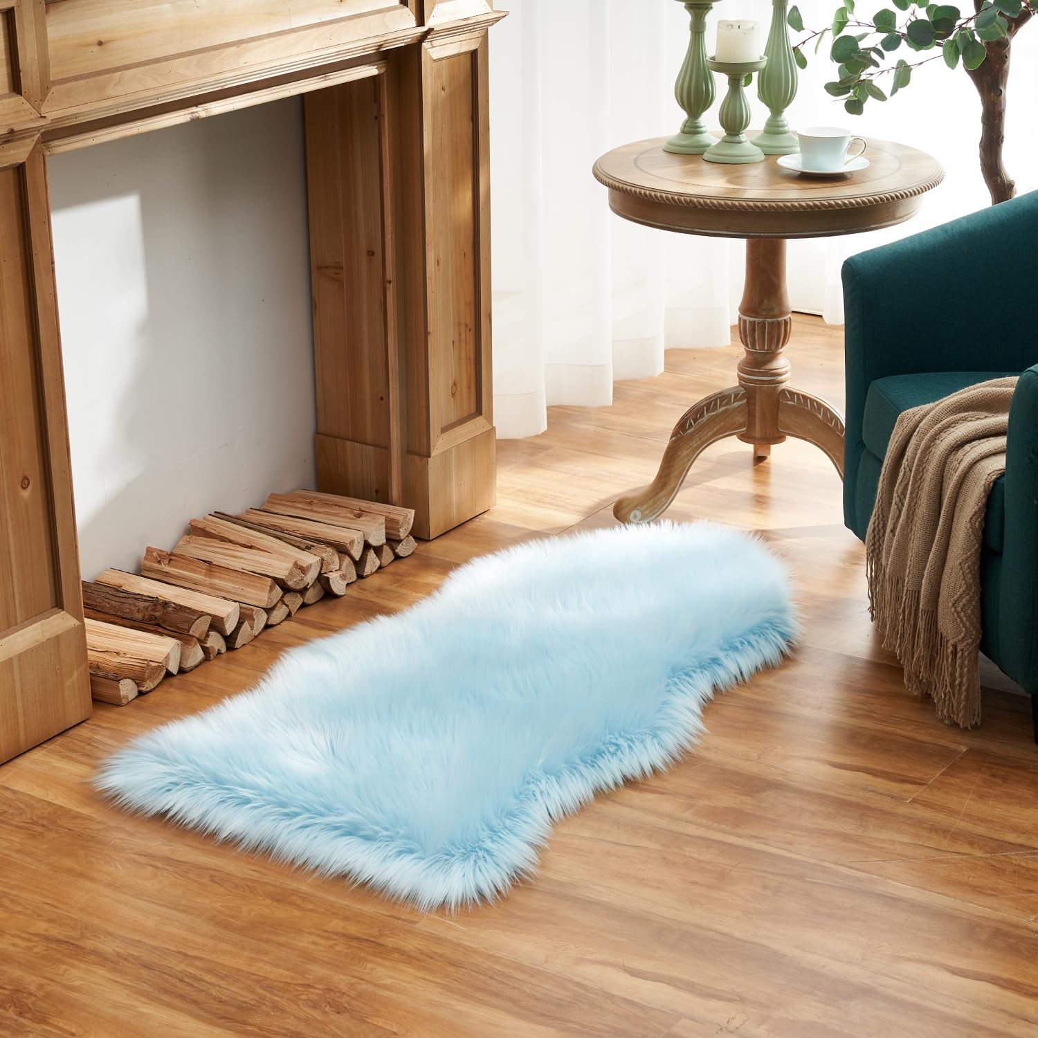 Ultra Soft Faux Fluffy/Fuzzy Shaggy Area Rug - Fur Chair Cover Seat Pad