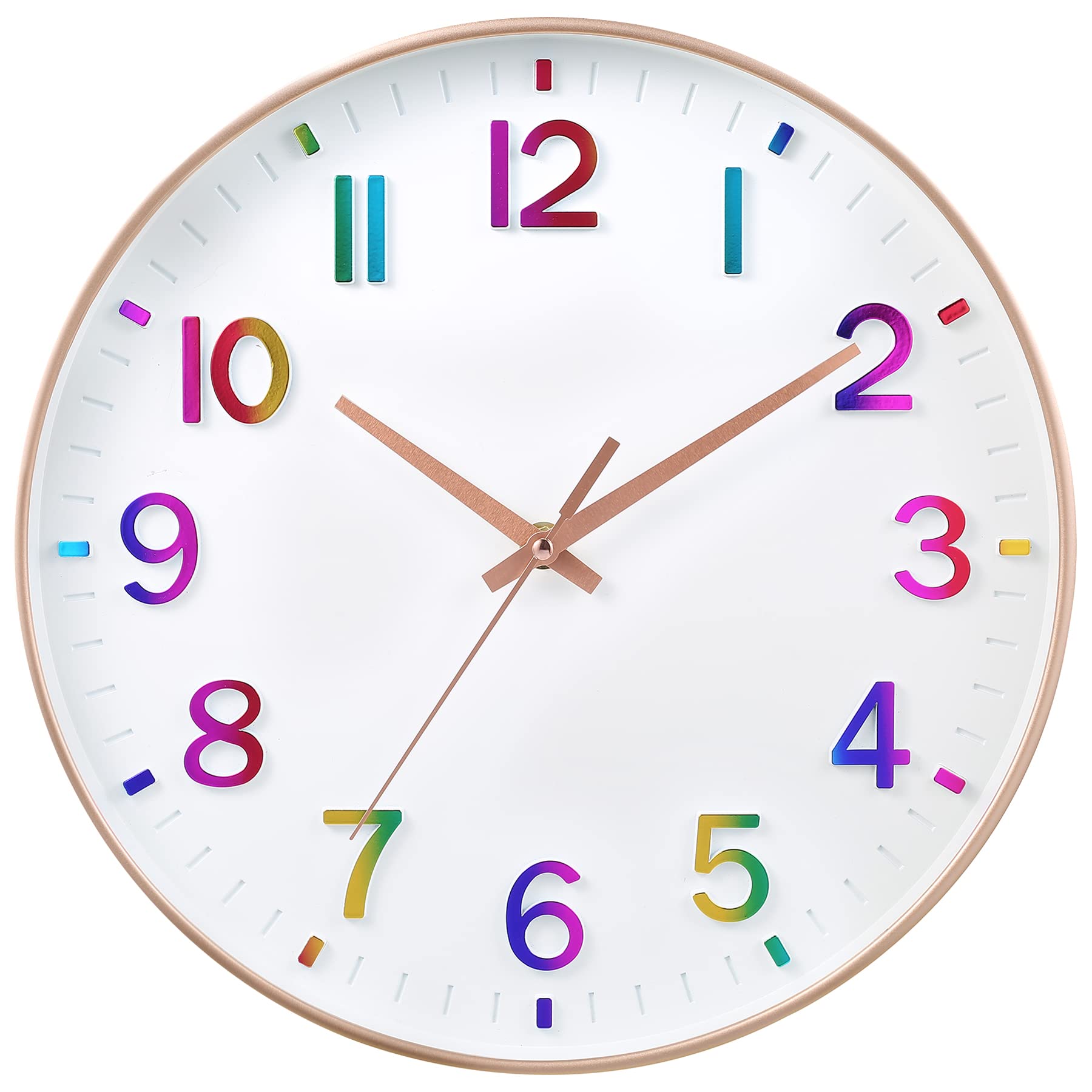 Wall Clocks Battery Operated - 12 inch Silent Non Ticking Modern