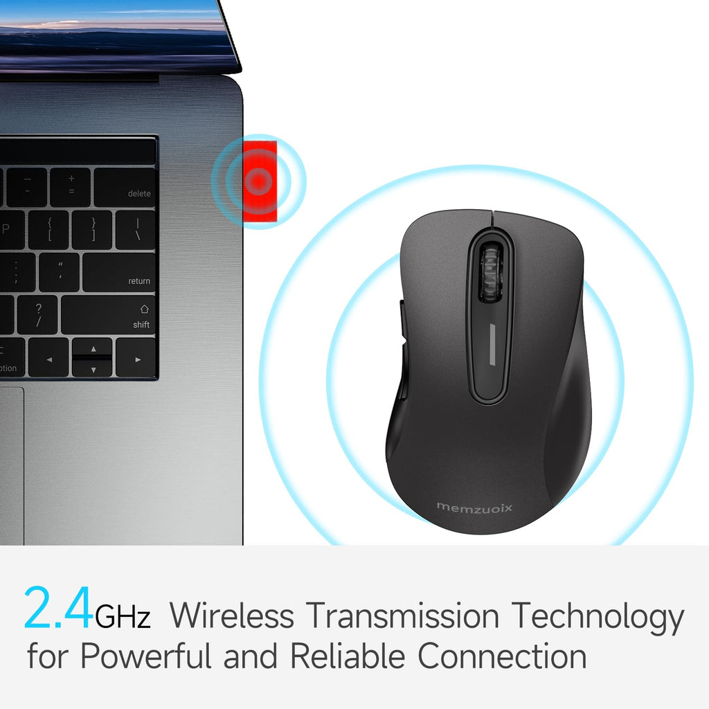 Portable Computer Wireless Mouse for Laptop, PC, Desktop, MacBook, 5 Buttons