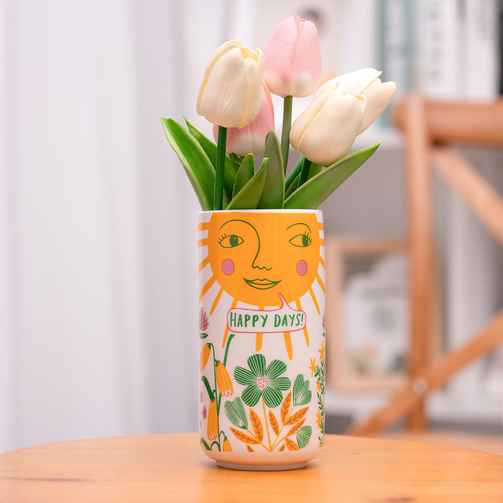 Ceramic Vase-Unique Aesthetic Design for Funky Flower Decor-Perfect Summer Fruit Theme