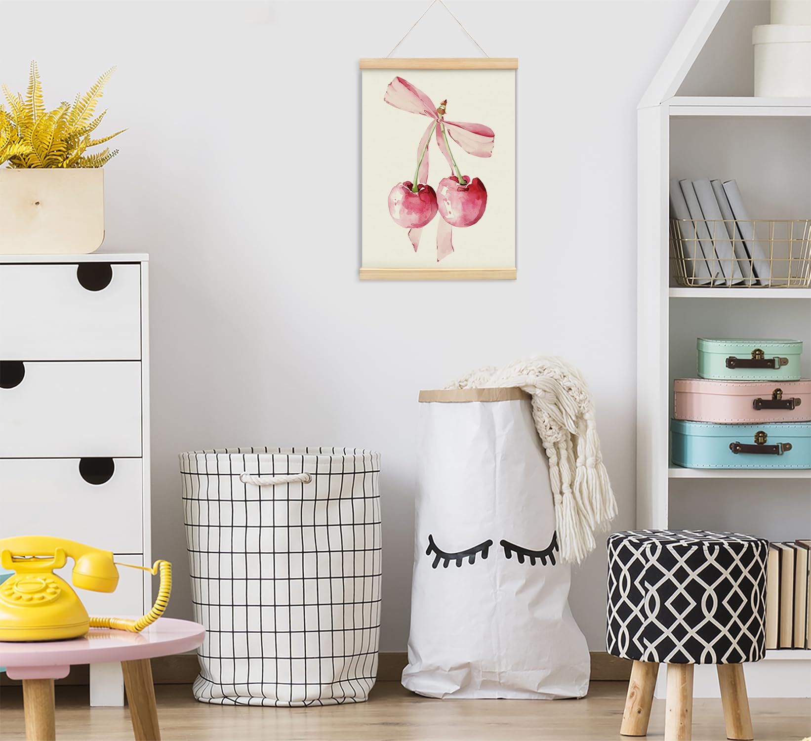 Coquette Pink Bow Preppy Girly Inspirational Wall Art Poster Hanger Frame