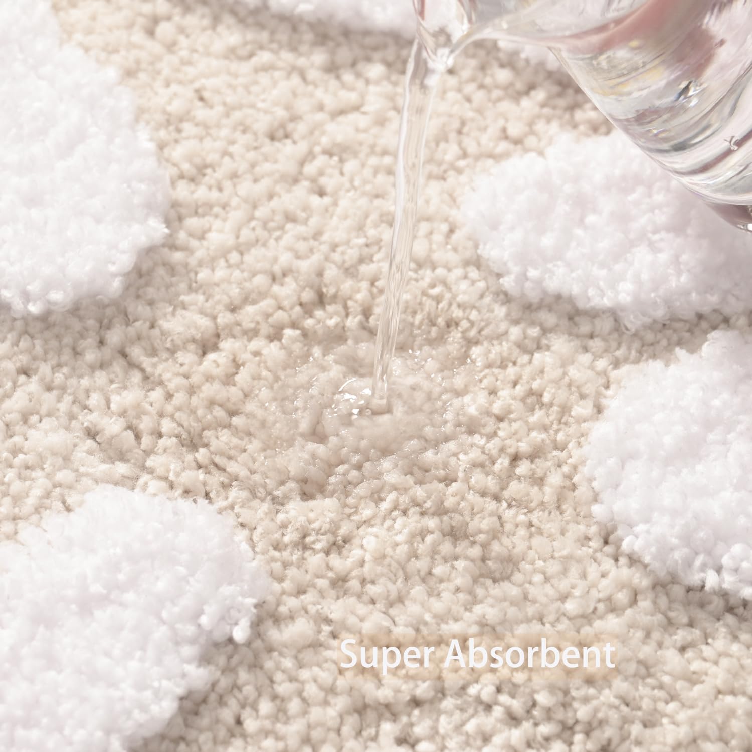 U Shaped Toilet Mat Cute Daisy Contour Bath Rug 20"x20", Extra Thick Soft Machine Washable Toilet Carpet, Non Slip Bathroom Floor Mats Super Absorbent Microfiber Bath Rugs