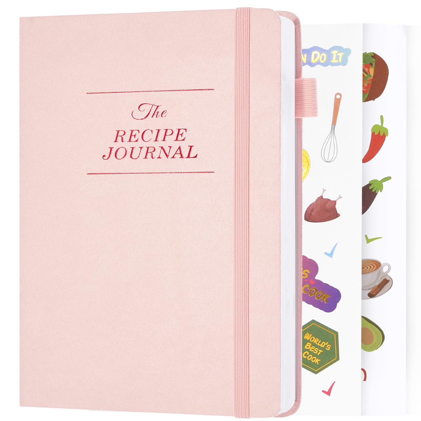 Recipe Book to Write in Your Own Recipes, Personal Cook Books to Write in and Hardcover Recipe Notebook with 2 colorful stickers for Family Recipes(A5)