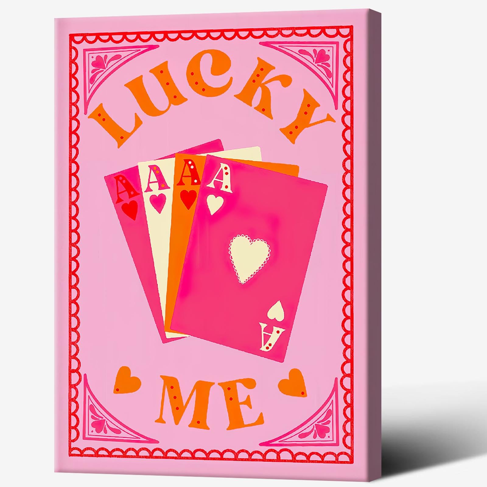 Retro Funny Pink Match Made in Heaven Poster Print Trendy Room Aesthetic Wall Art Decor Vintage Pink Minimalist Style Preppy Wall Art Girl Bedroom Dorm Room Decor Canvas