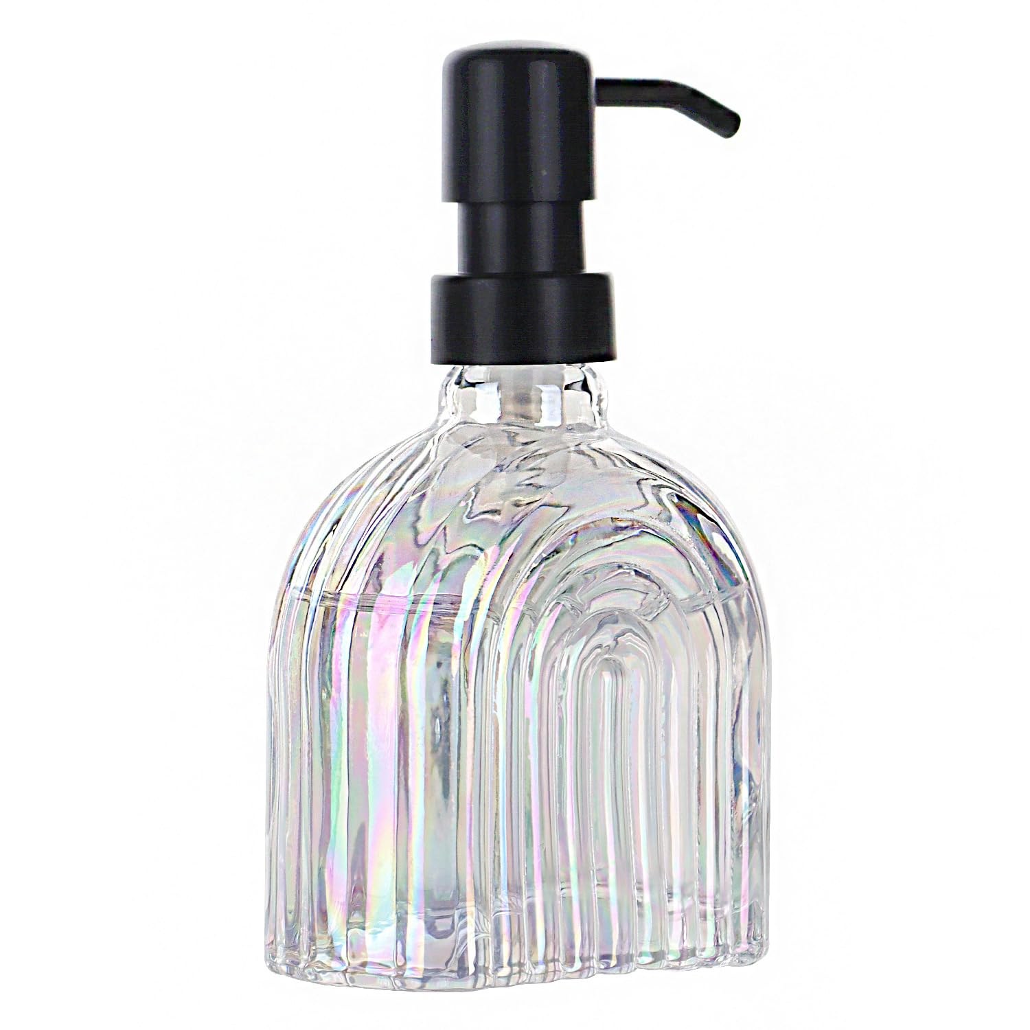 Glass Soap Dispenser Bathroom, 9 Oz Kitchen Soap Dispenser, Refillable Liquid Modern Soap Dispenser for Hand Soap, Lotion Dispensers Bottle
