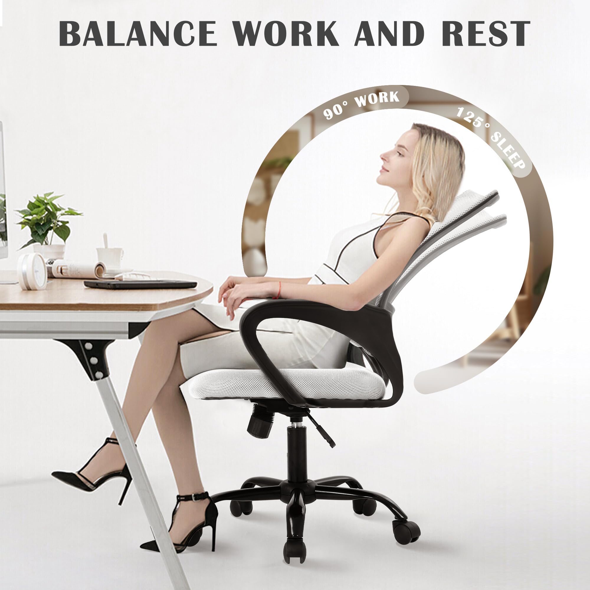 Comfortable Adjustable Mesh Office Chair with Lumbar Support