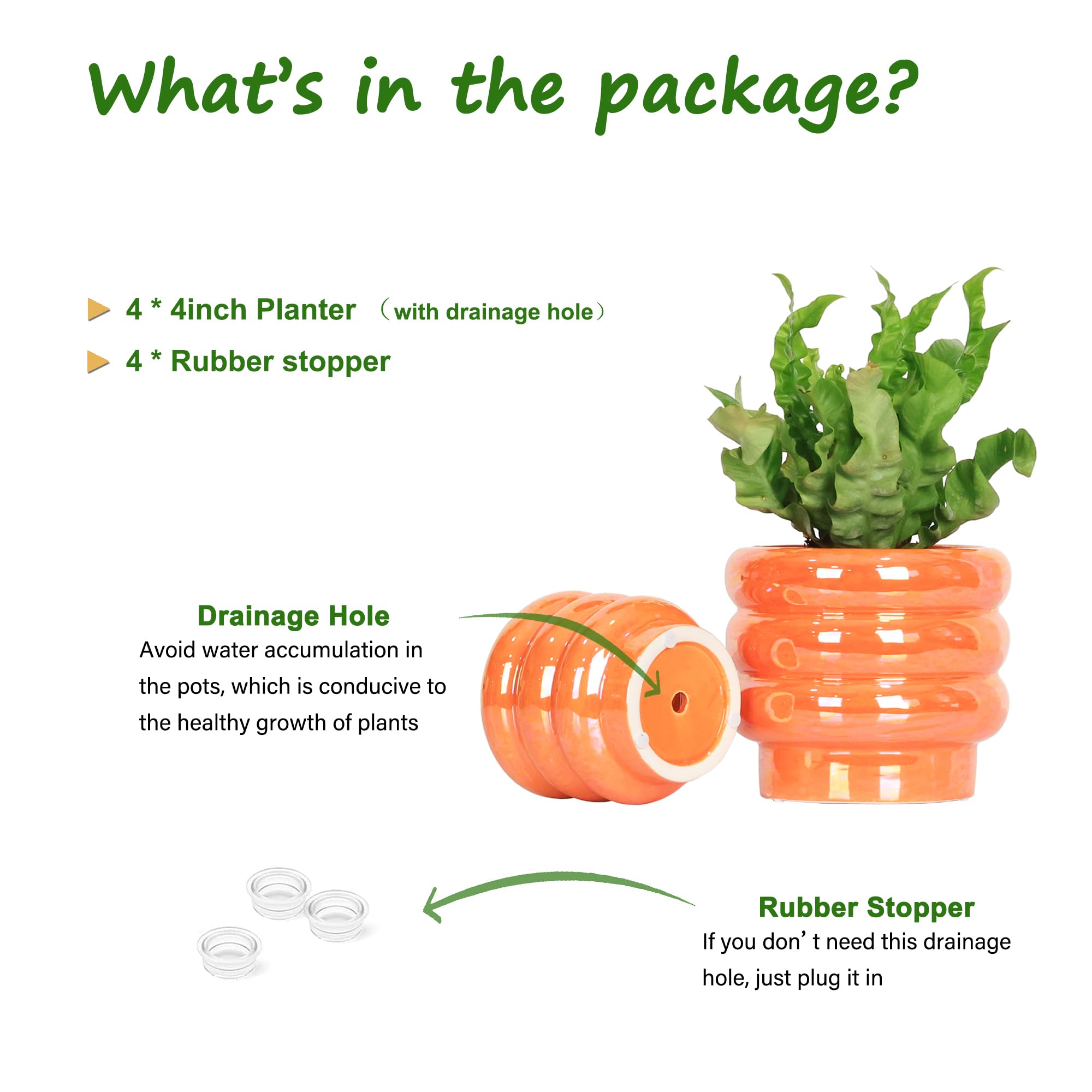 Ceramic Plant Pots for Indoor Plants, Rainbow Pearl Glaze Planter with Planters for Plants with Drainage Hole