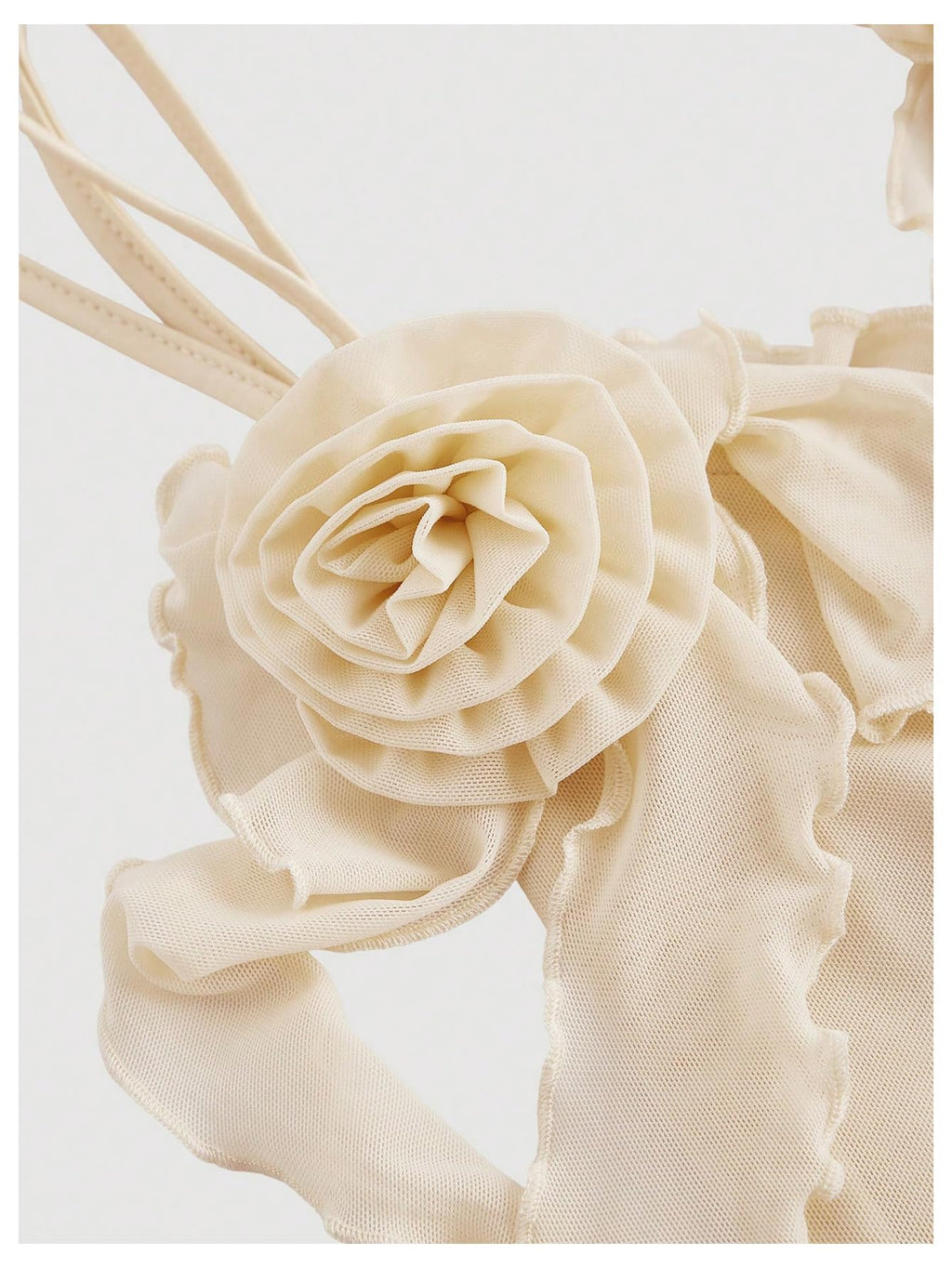 Women's Floral Mesh Halter Bodycon Mini Dress Ruffle Tassel Open Back Tube Dress